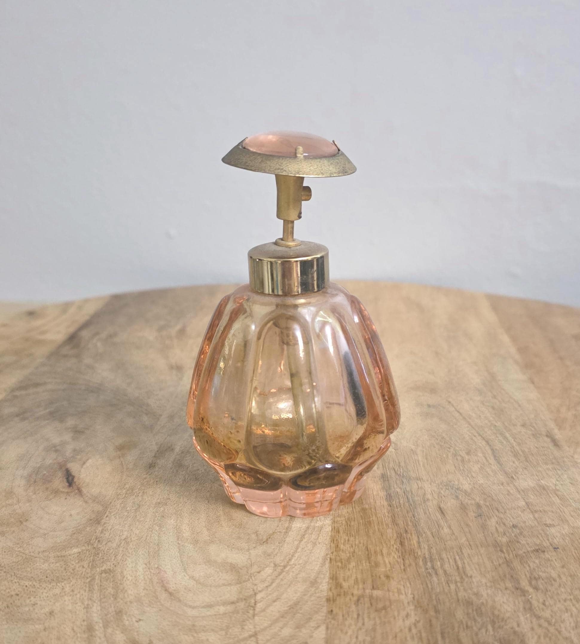 Vintage Pink Glass Western Germany Perfume Bottle - Thumbnail 2