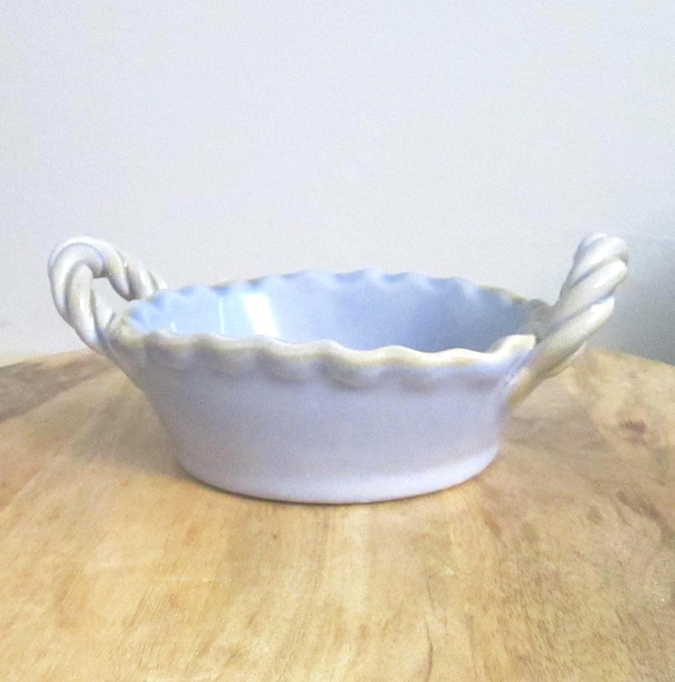Vintage Blue Pottery Basket, Made in Italy