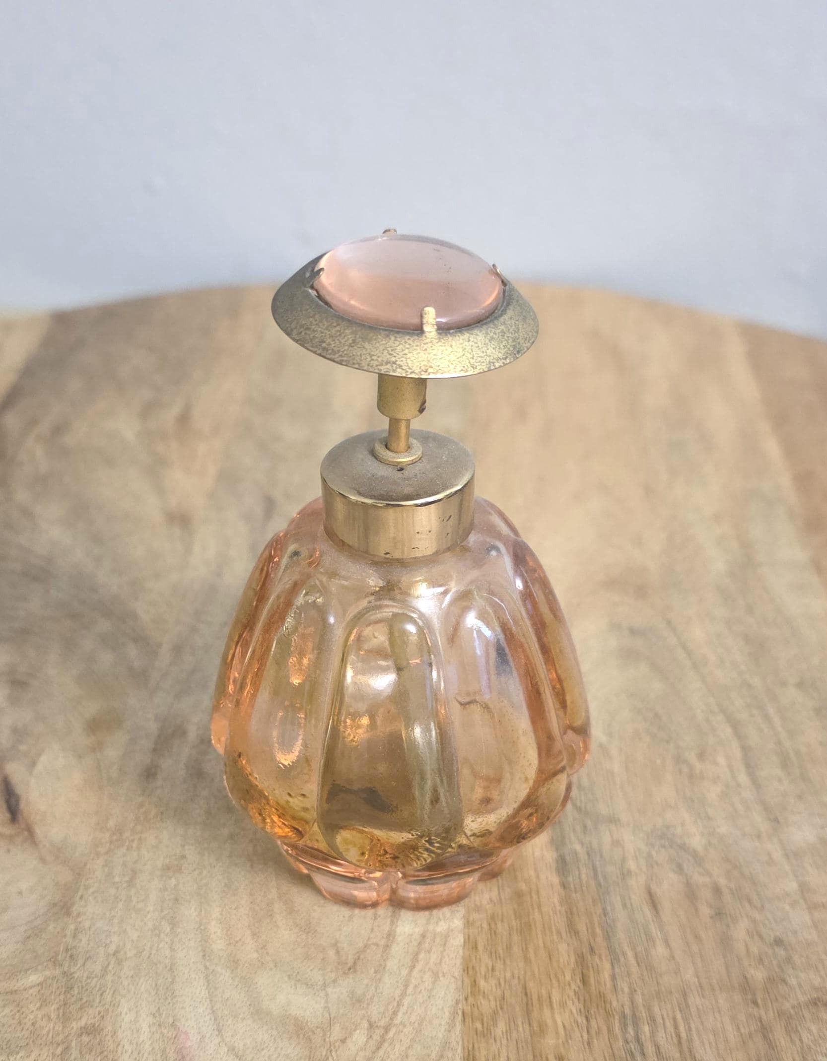 Vintage Pink Glass Western Germany Perfume Bottle