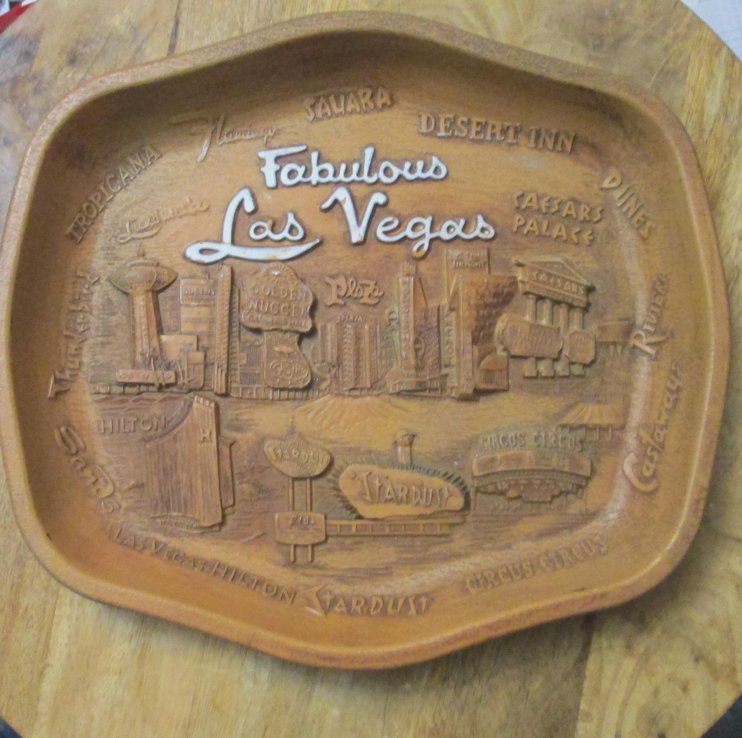 Vintage Las Vegas Souvenir Tray Featuring Casinos