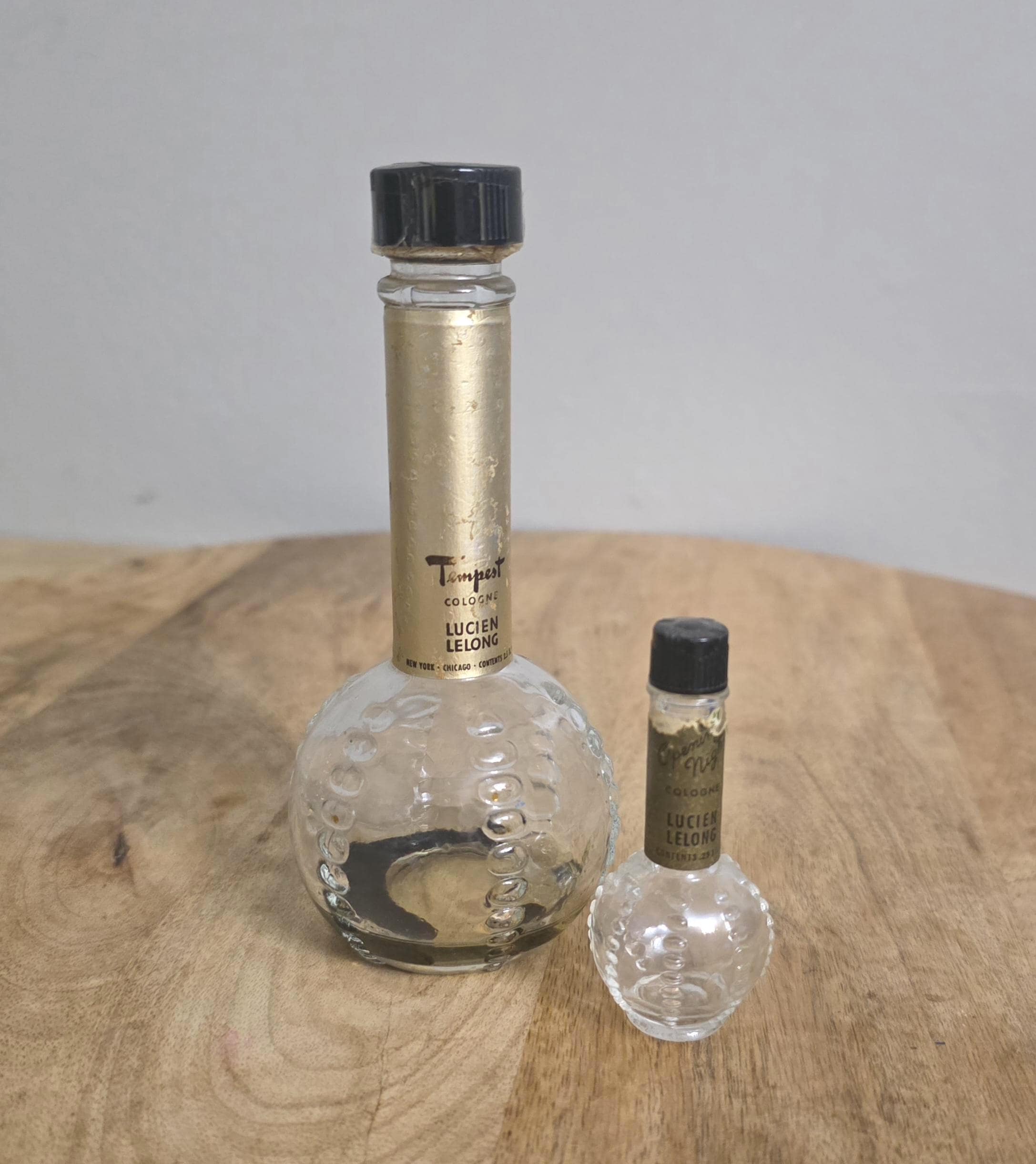 1930s Lucien Lelong Perfume Bottles, Opening Night Miniature and Tempest