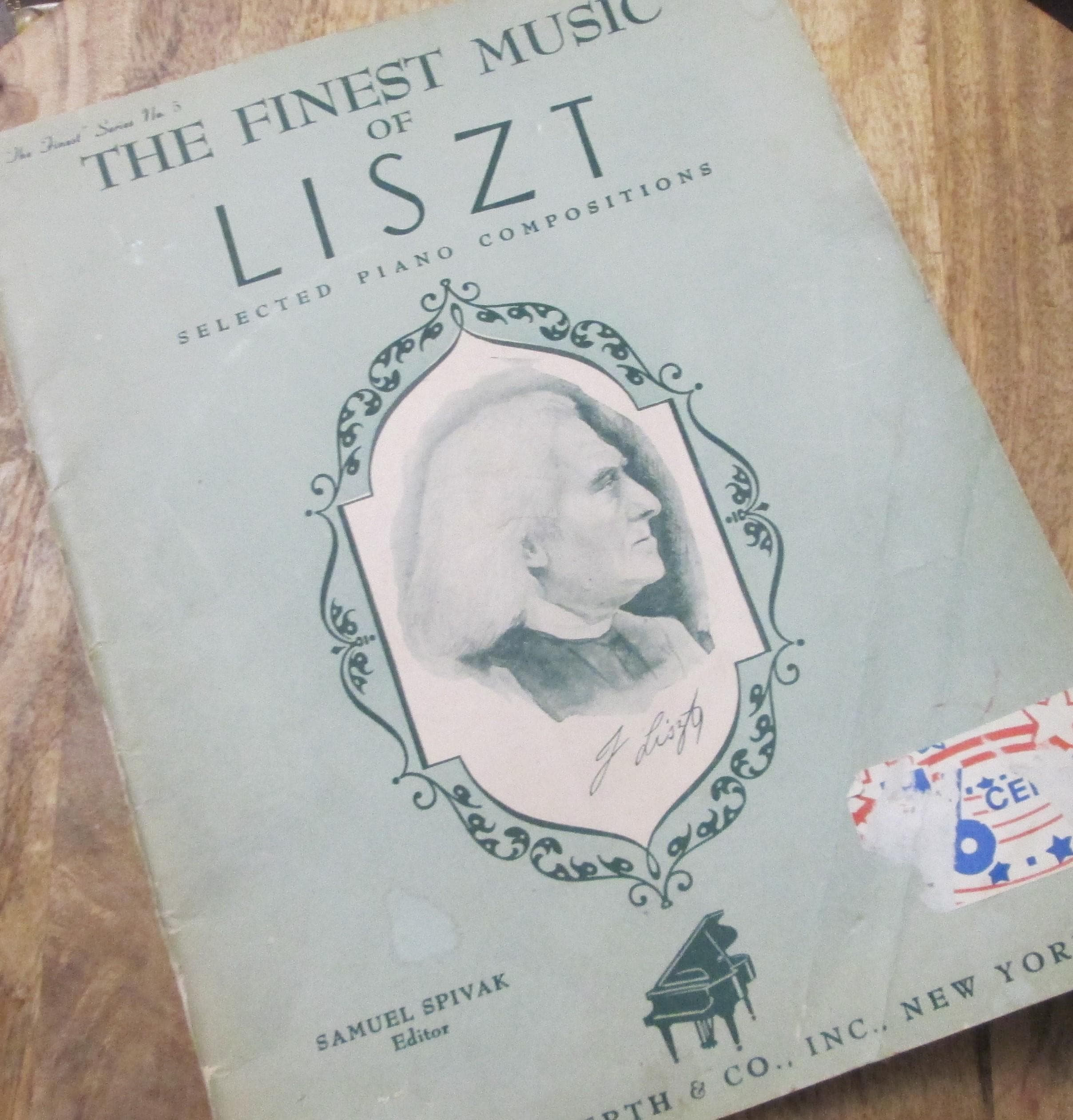 Vintage 1945 The Finest Music of Liszt Sheet Music Book