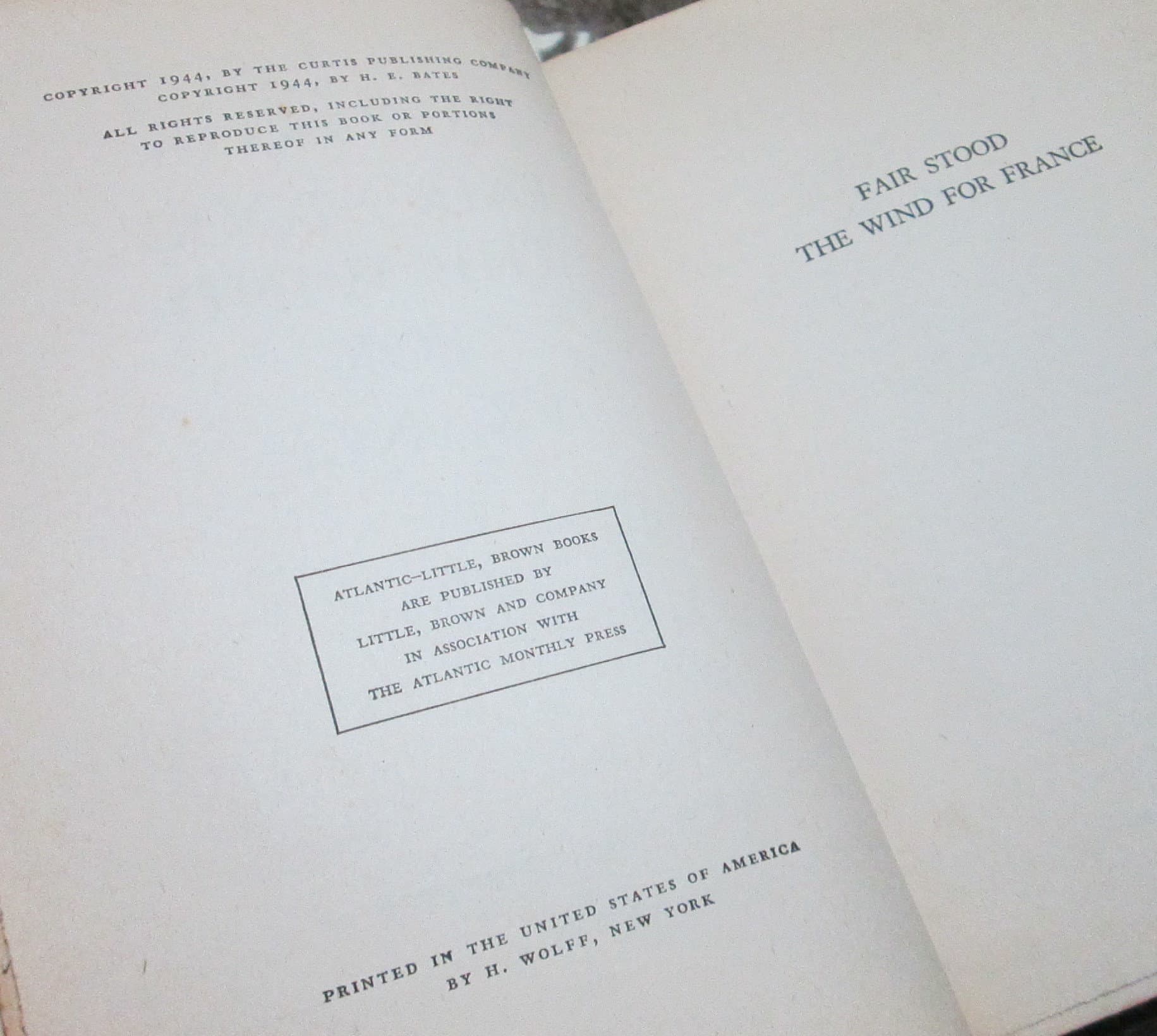 Fair Stood the Wind for France by H.E. Bates, 1944 Vintage Book - Thumbnail 5