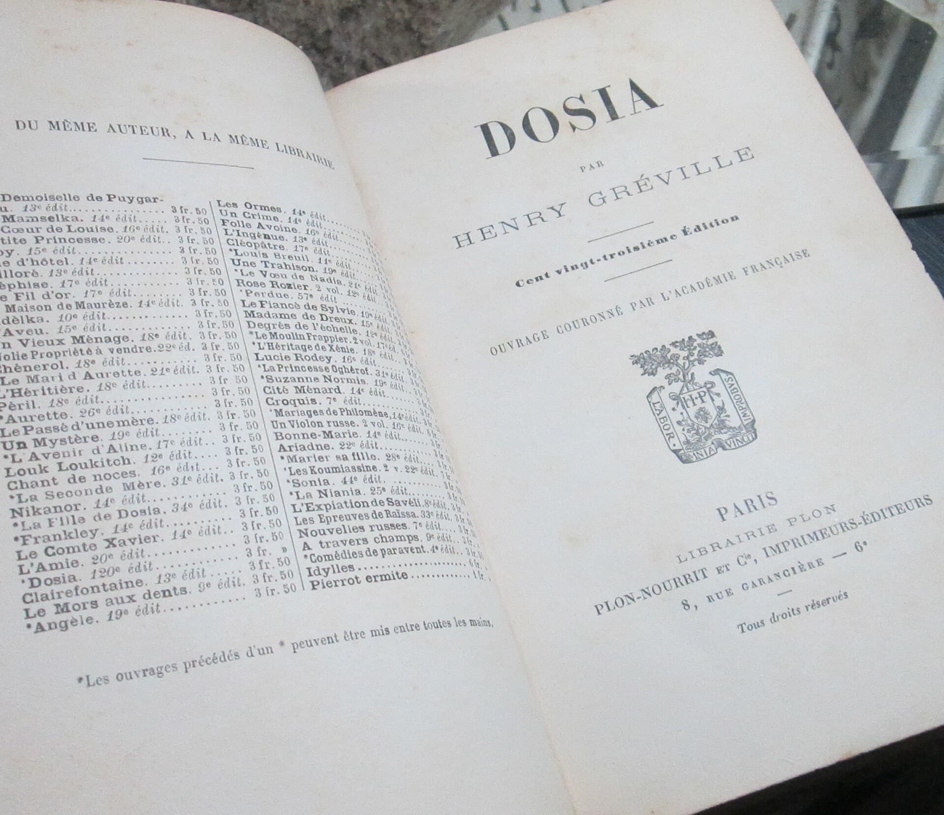 Antique Edition Doria by Henry Greville, French Edition - Thumbnail 4