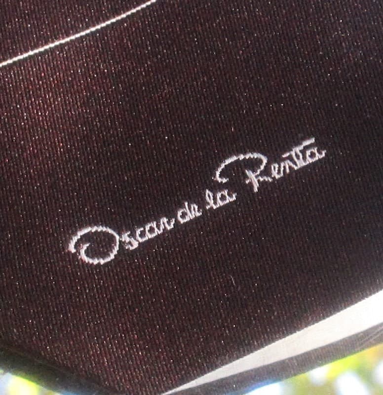 Vintage 1960's Oscar de la Renta Brown Silk Blend Logo Signature Tie - Thumbnail 2
