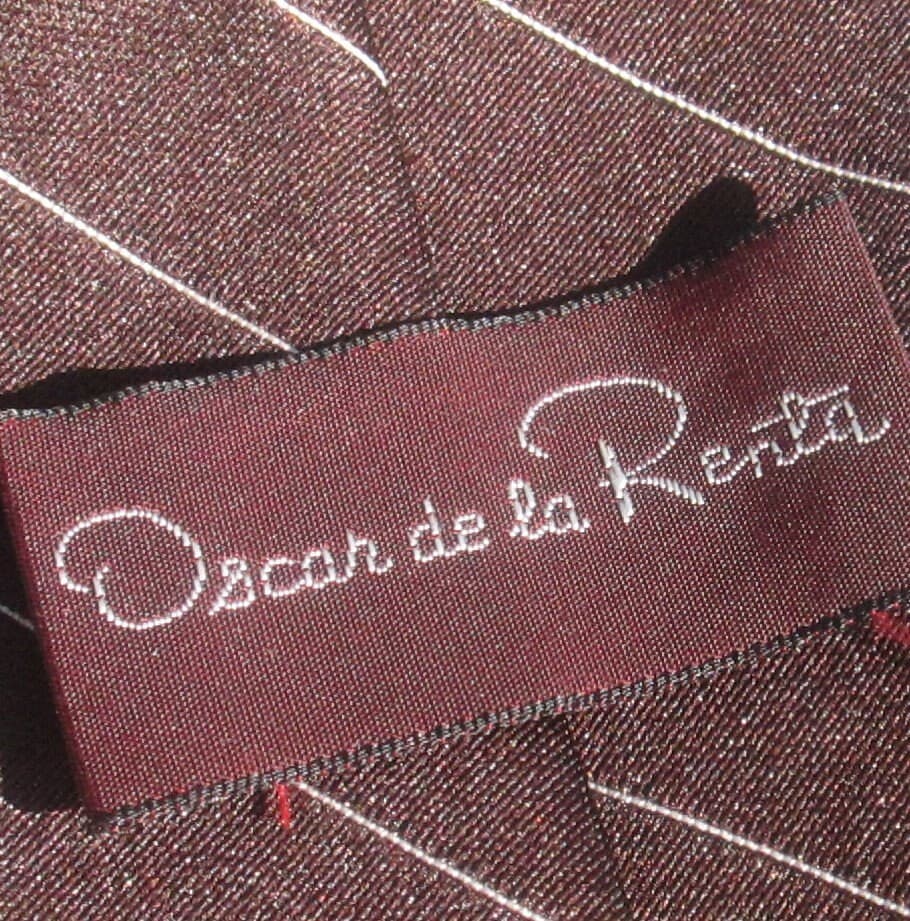 Vintage 1960's Oscar de la Renta Brown Silk Blend Logo Signature Tie - Thumbnail 3