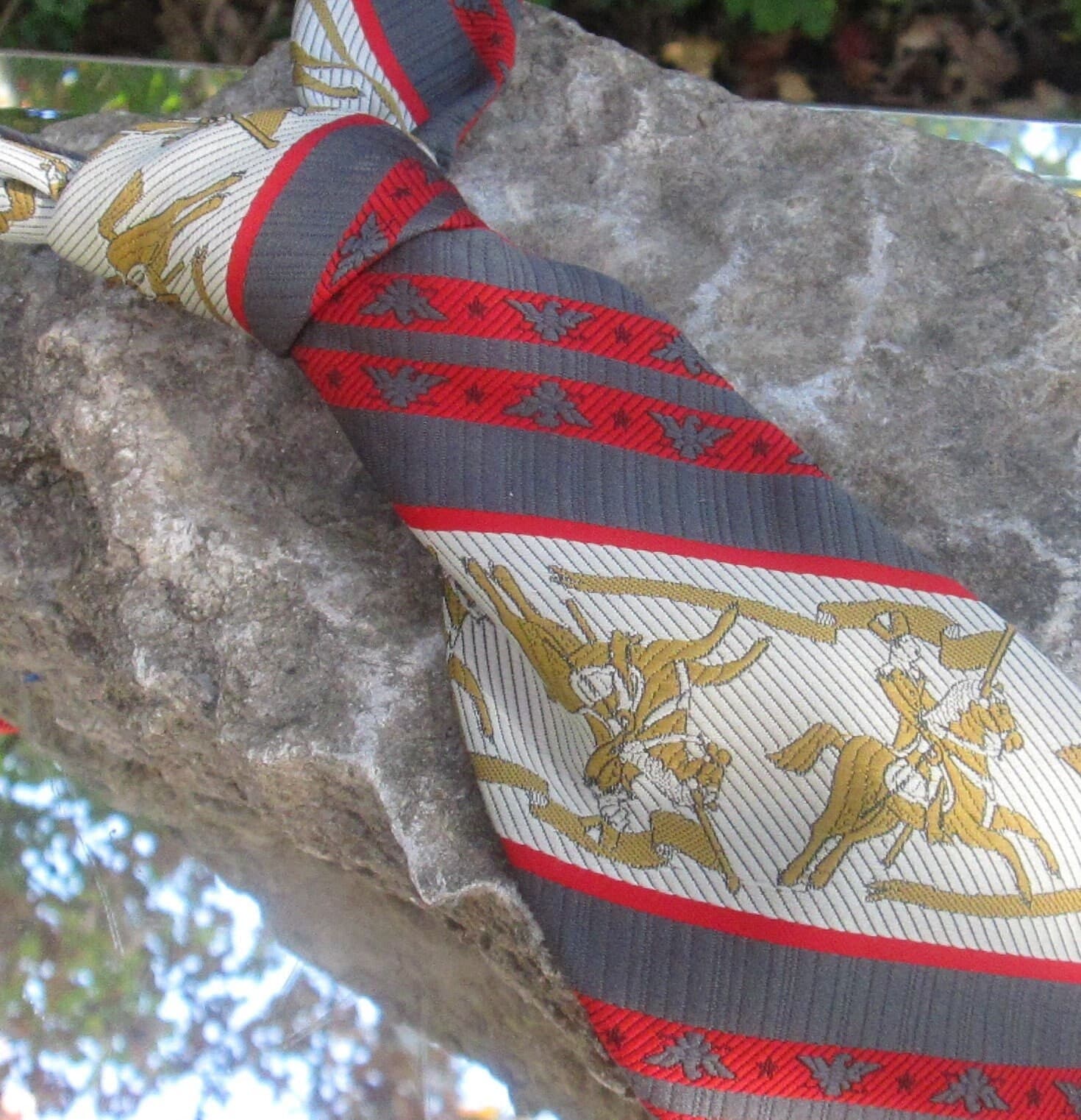 Vintage 60's Polyester Soldier Pattern Tie