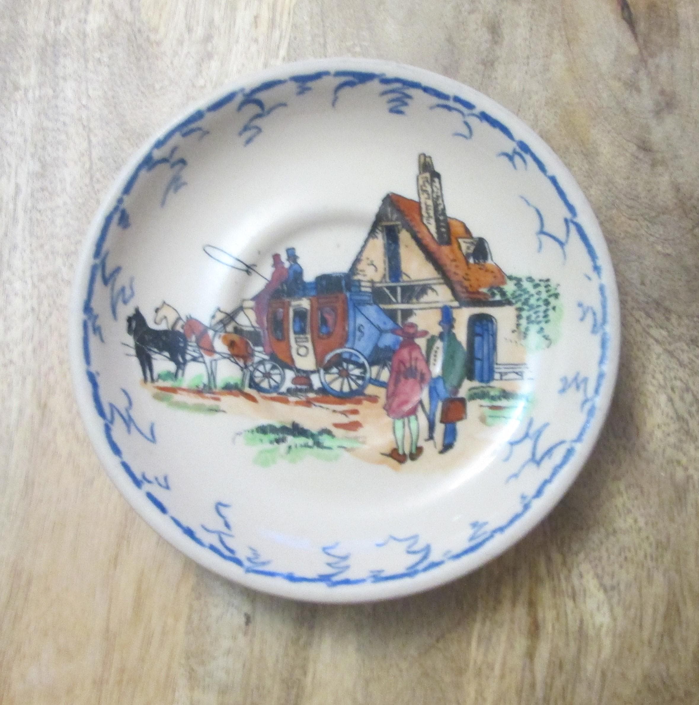 Vintage Syracuse China Coach and Four Pattern Saucer