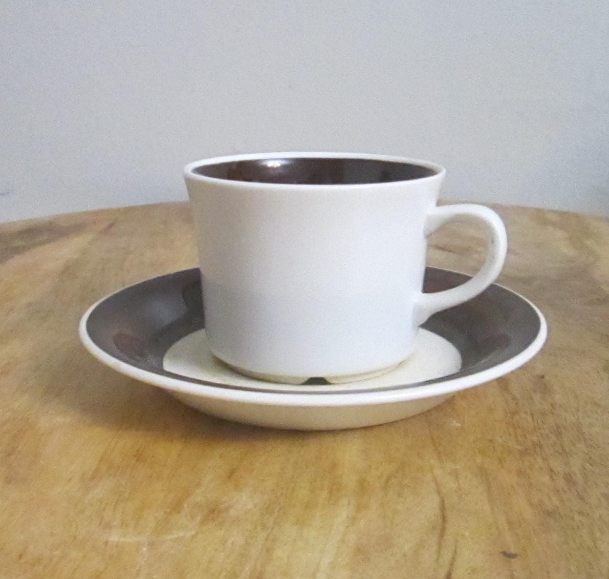 Arabia Finland Inari Brown Band Demitasse Cup and Saucer - Thumbnail 2