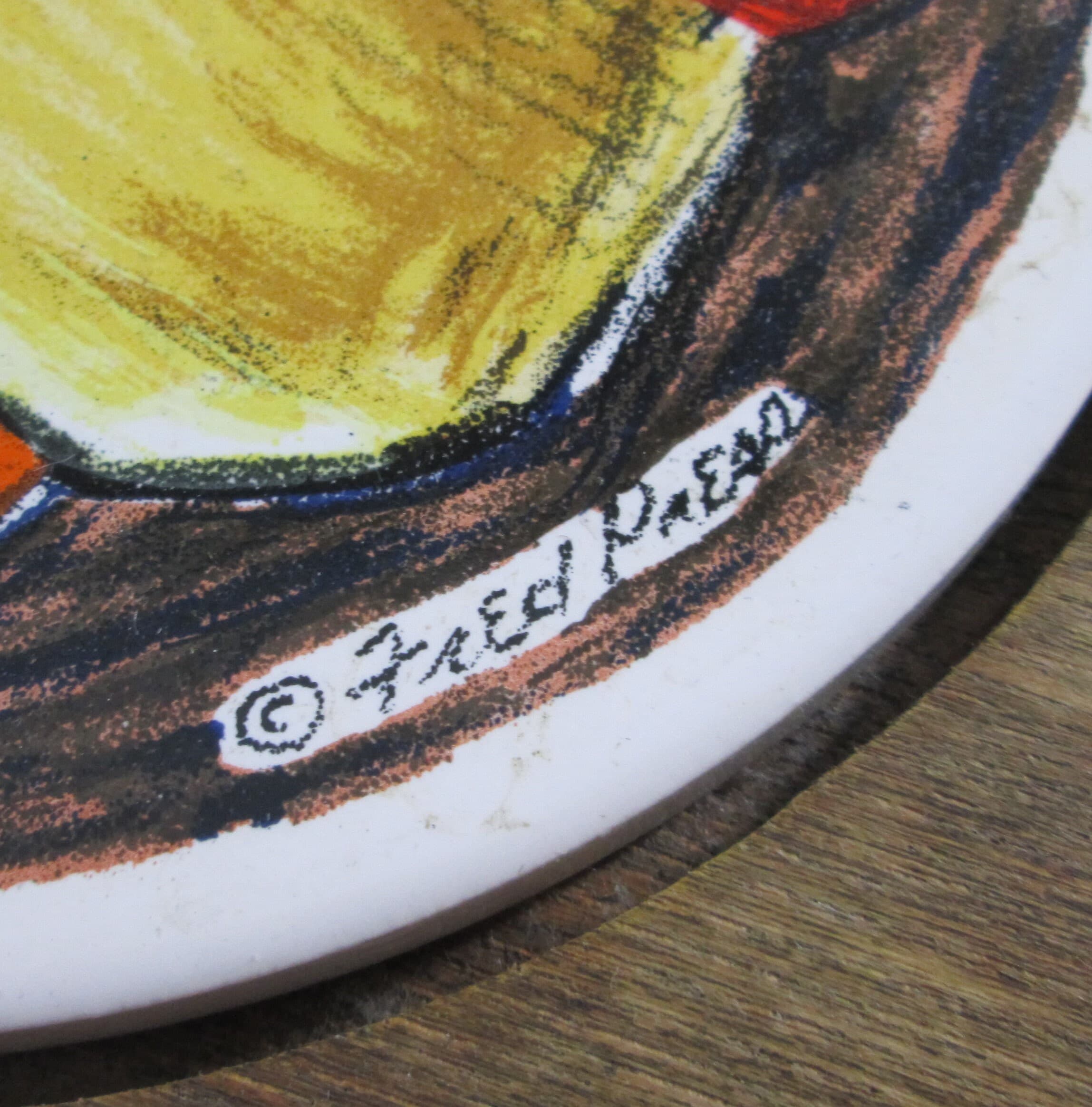 Vintage Fred Press Sere Wood and Tile Cheese Board Tray - Thumbnail 2
