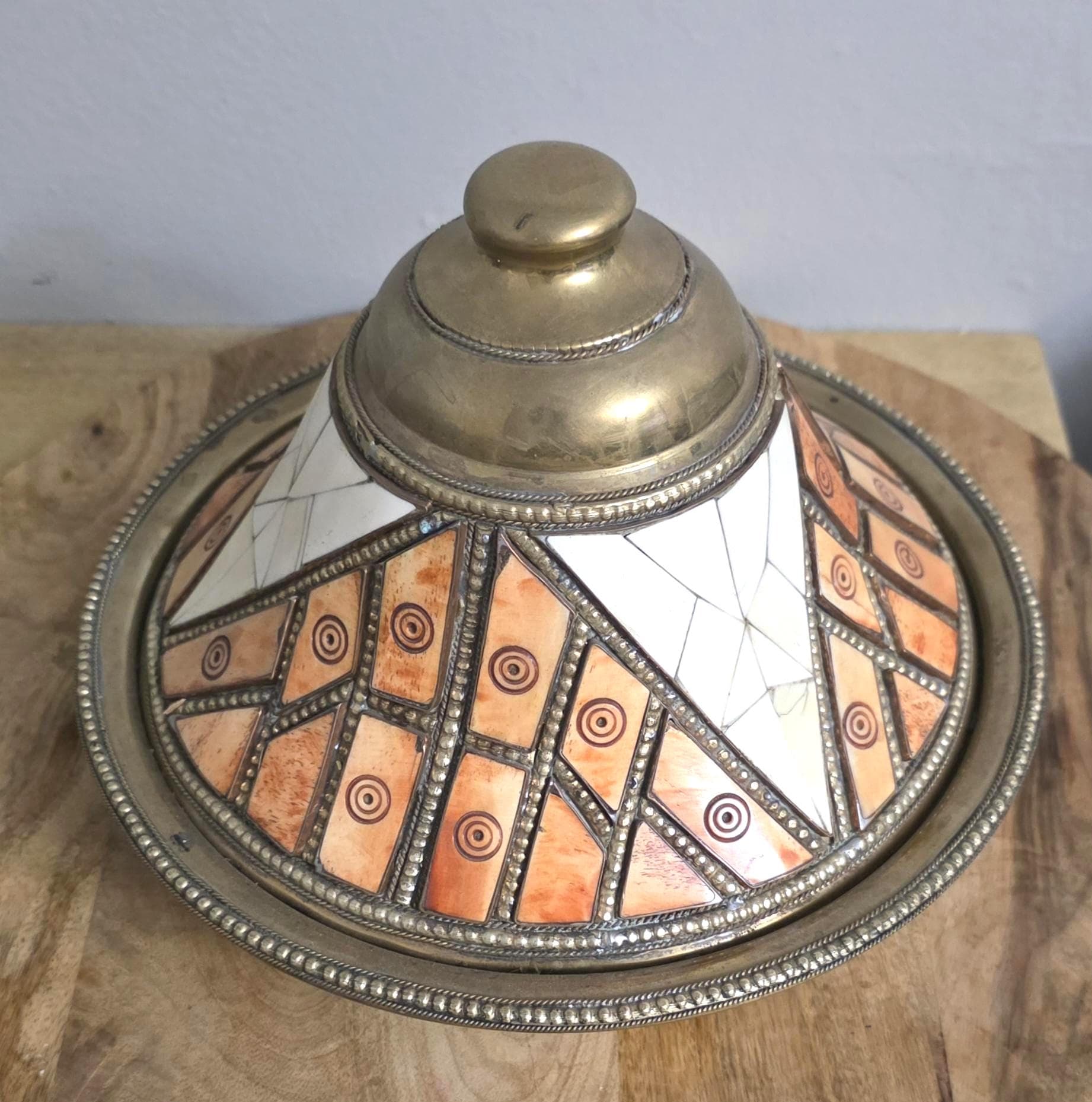 Vintage Brass Bell-Shaped Domed Server - Thumbnail 2