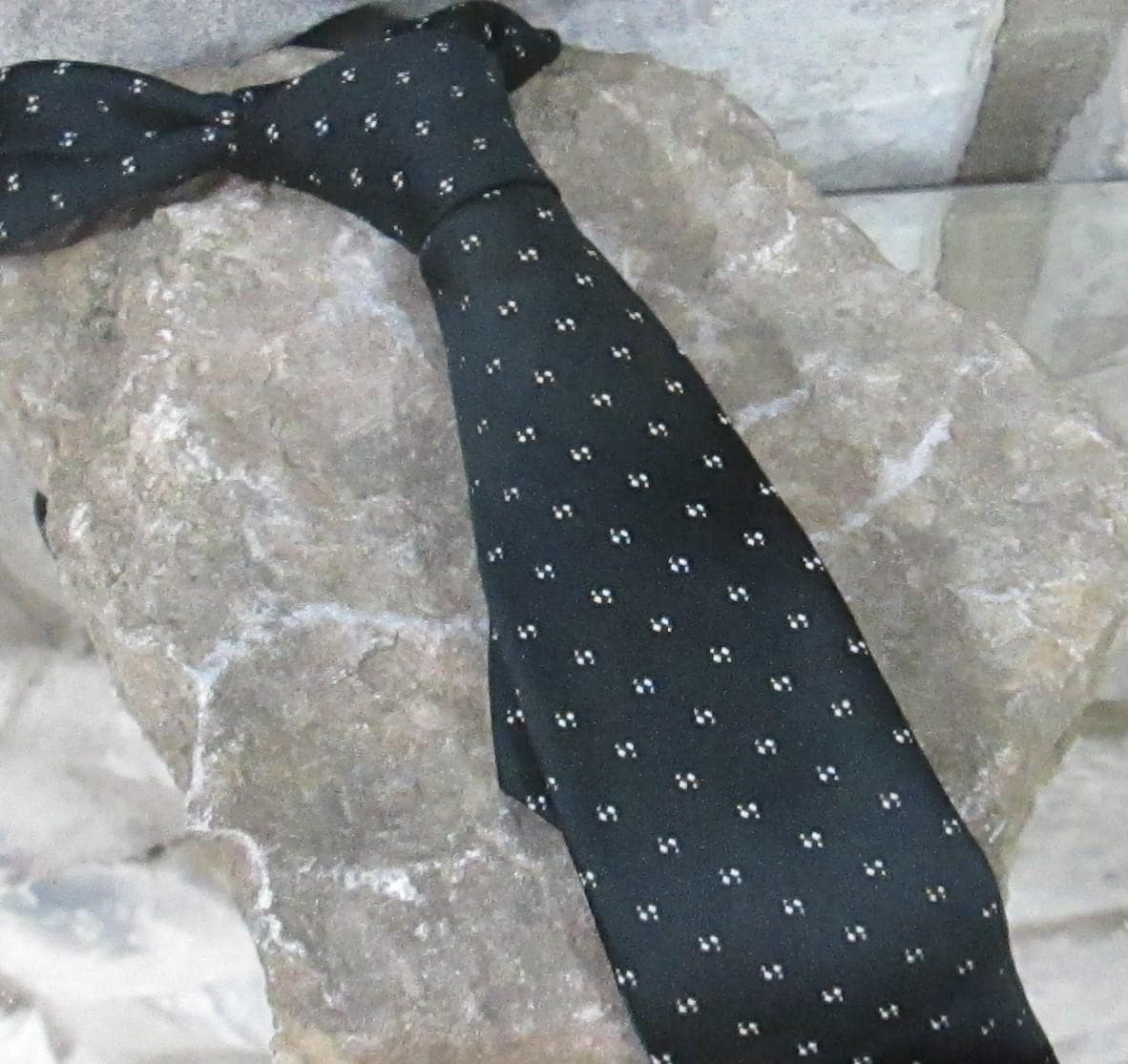 Vintage Black Lanvin Silk Blend Tie