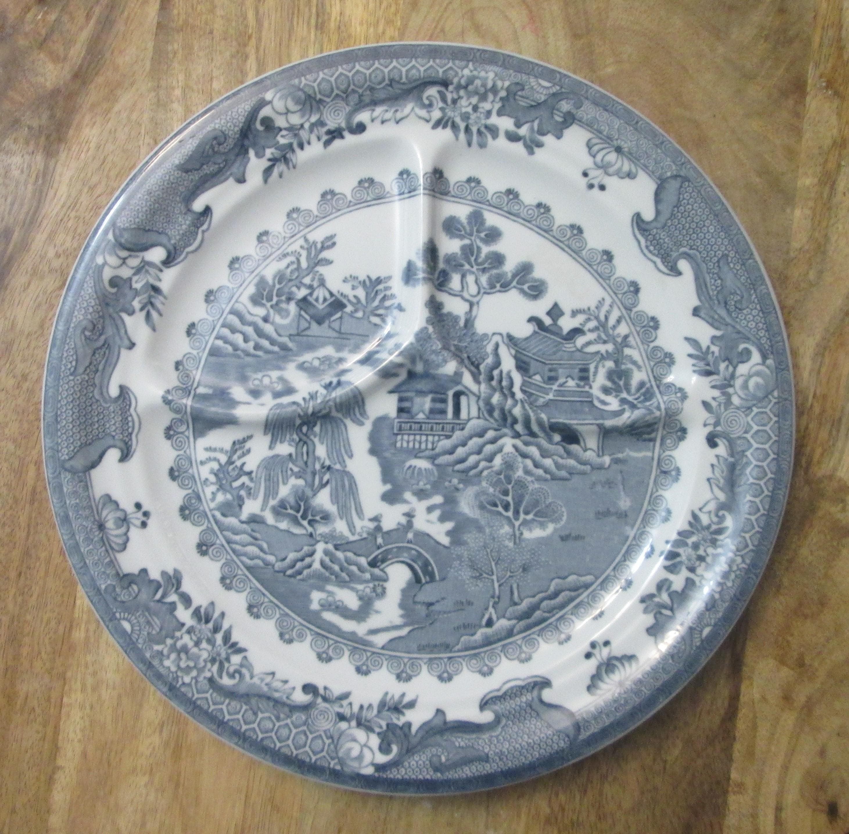 Vintage Shenango China Restaurant Ware Blue Willow Grill Plate