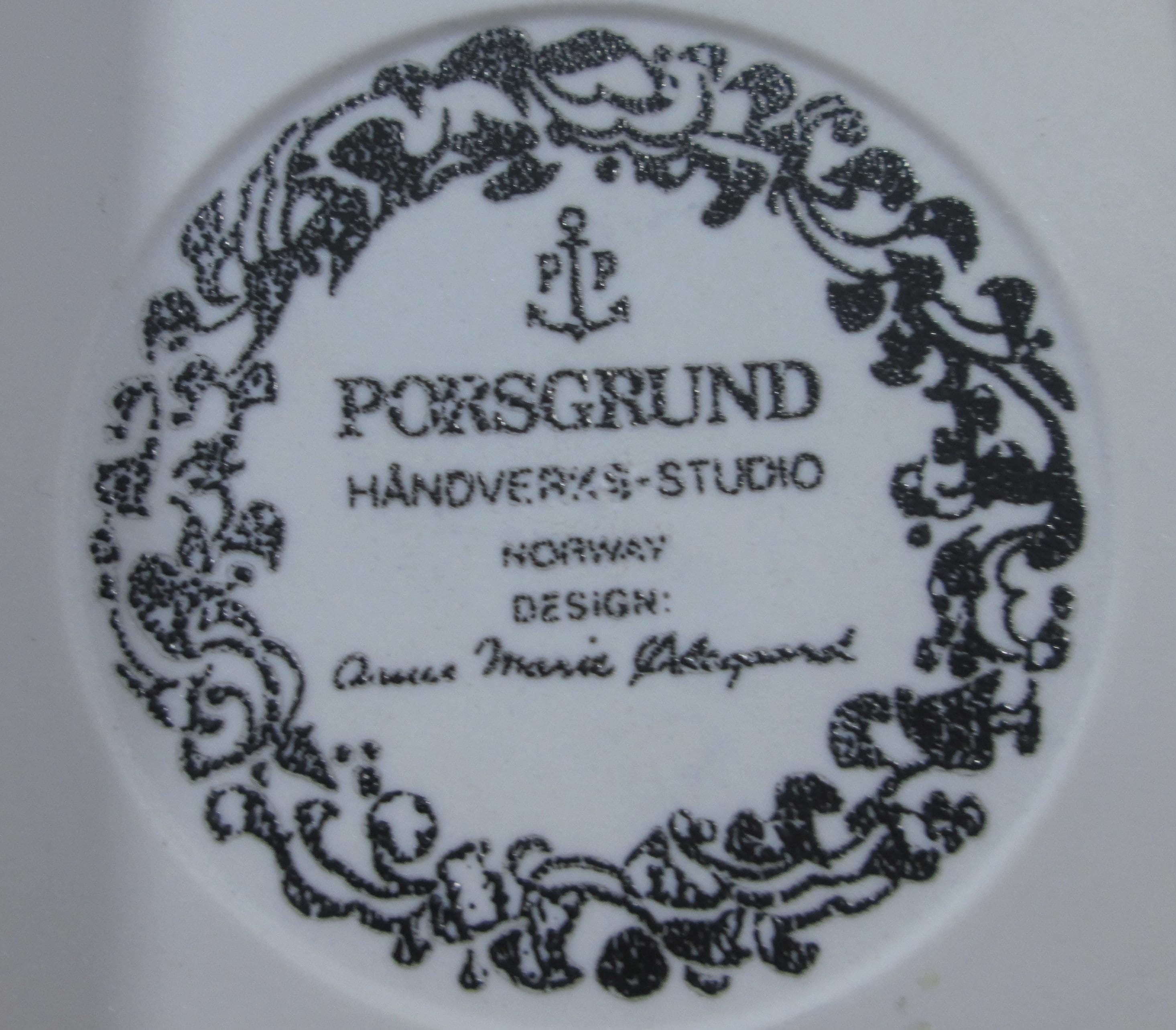 Vintage Porgrund Norway Anne Marie Odegaard Decorative Hand Decorated Tile - Thumbnail 2