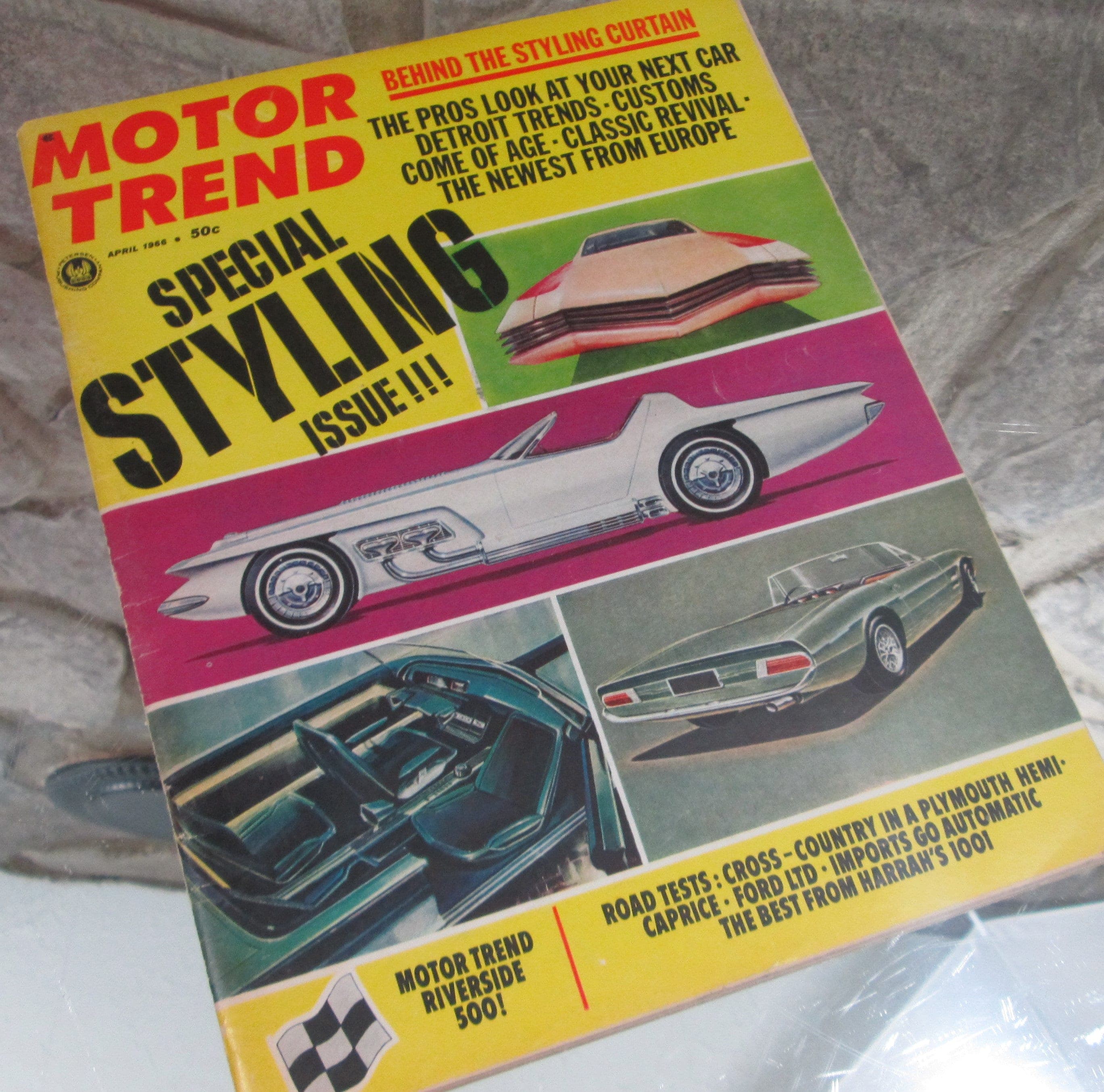 Vintage Motor Trend April 1966 Car Magazine, Special Styling Issue