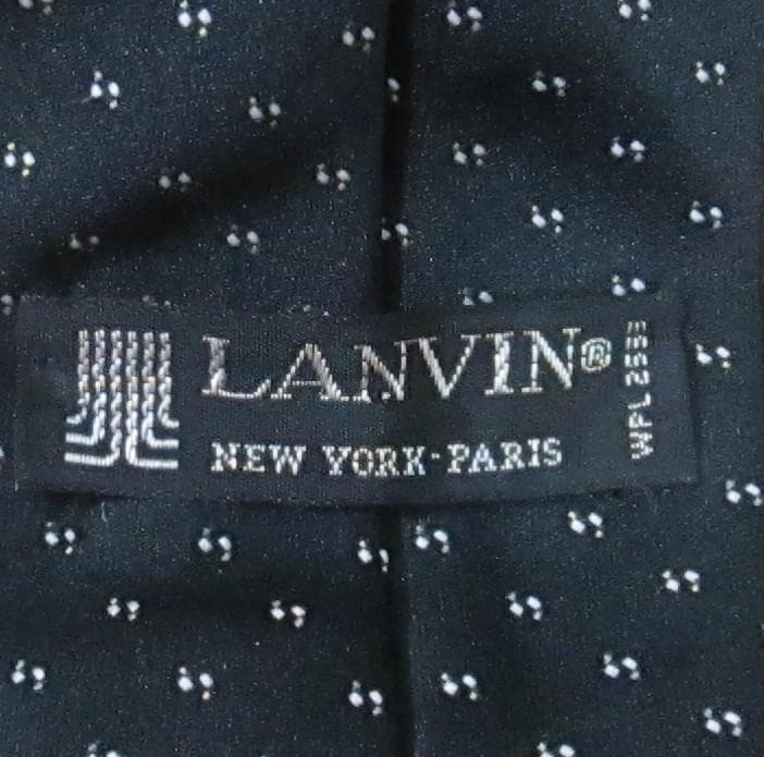 Vintage Black Lanvin Silk Blend Tie - Thumbnail 2