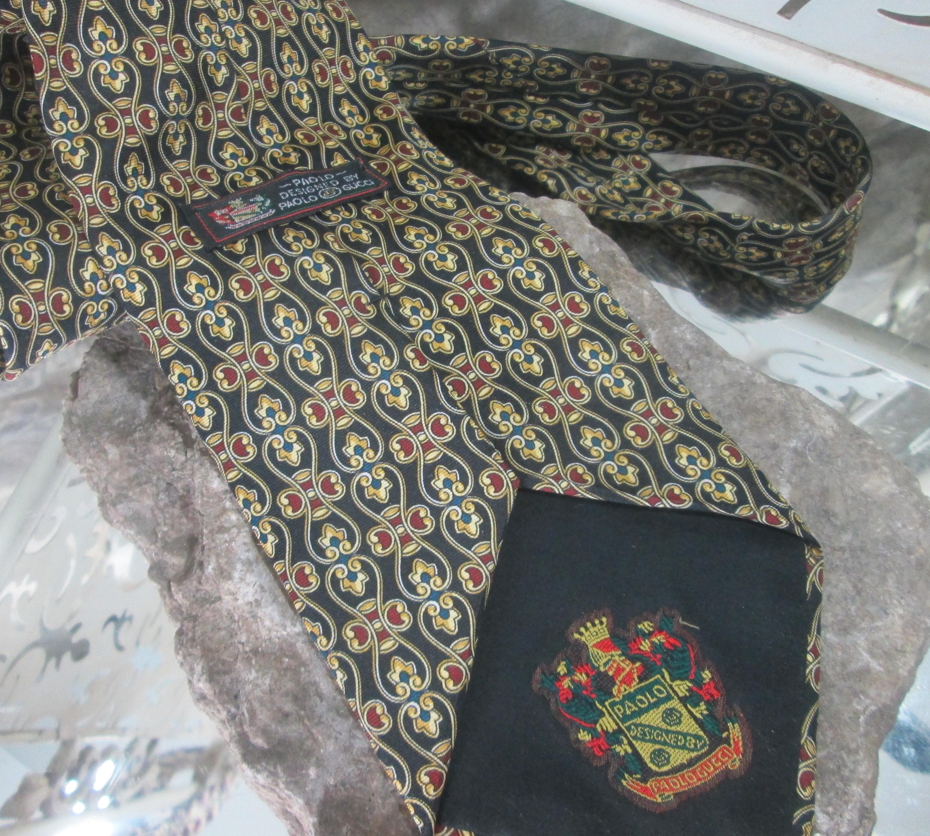 Vintage Paolo Gucci Italian Silk Tie - Thumbnail 3