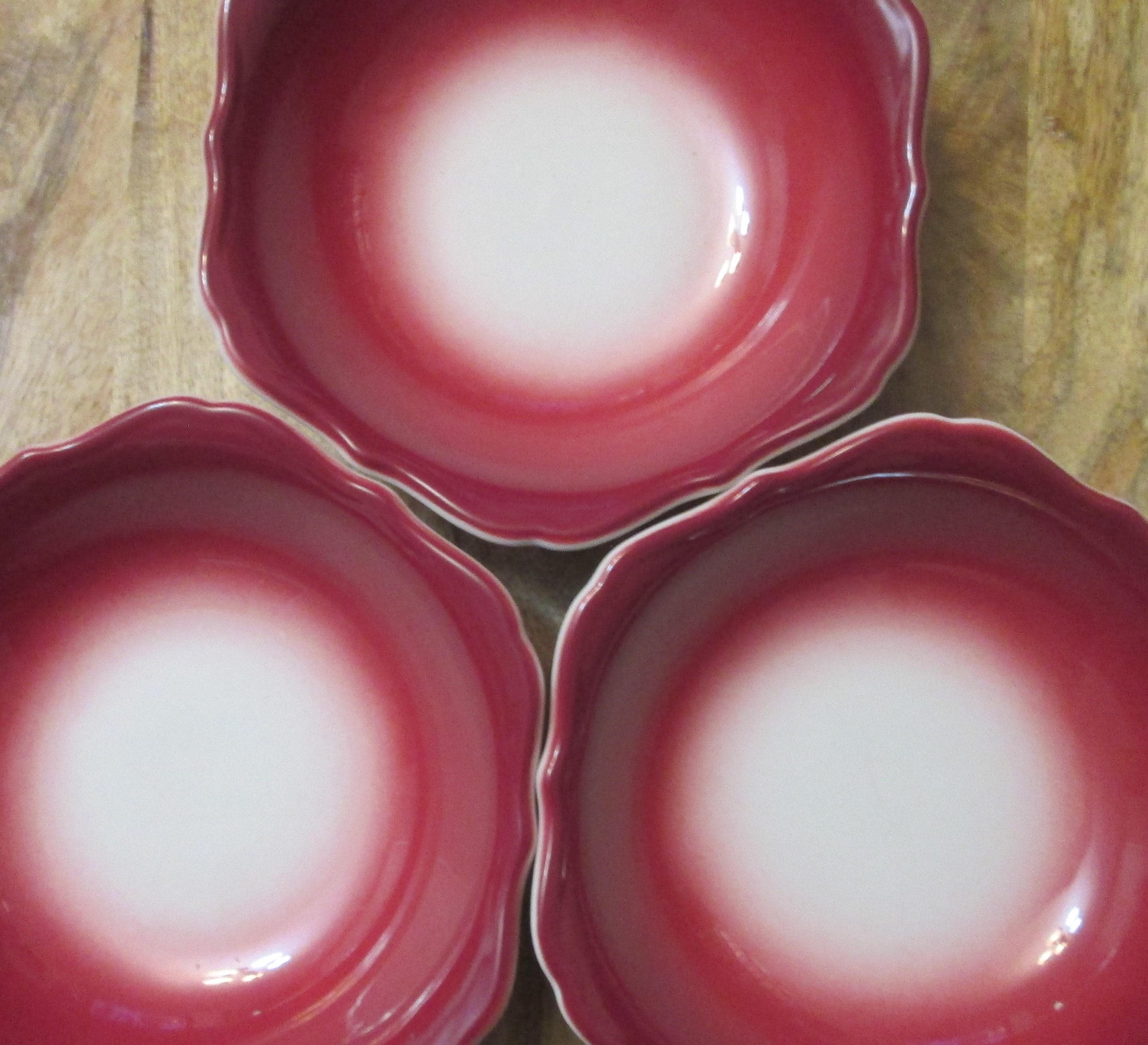 Vintage Syracuse China Restaurant Ware Red Airbrushed Bowl, 1965 - Thumbnail 2