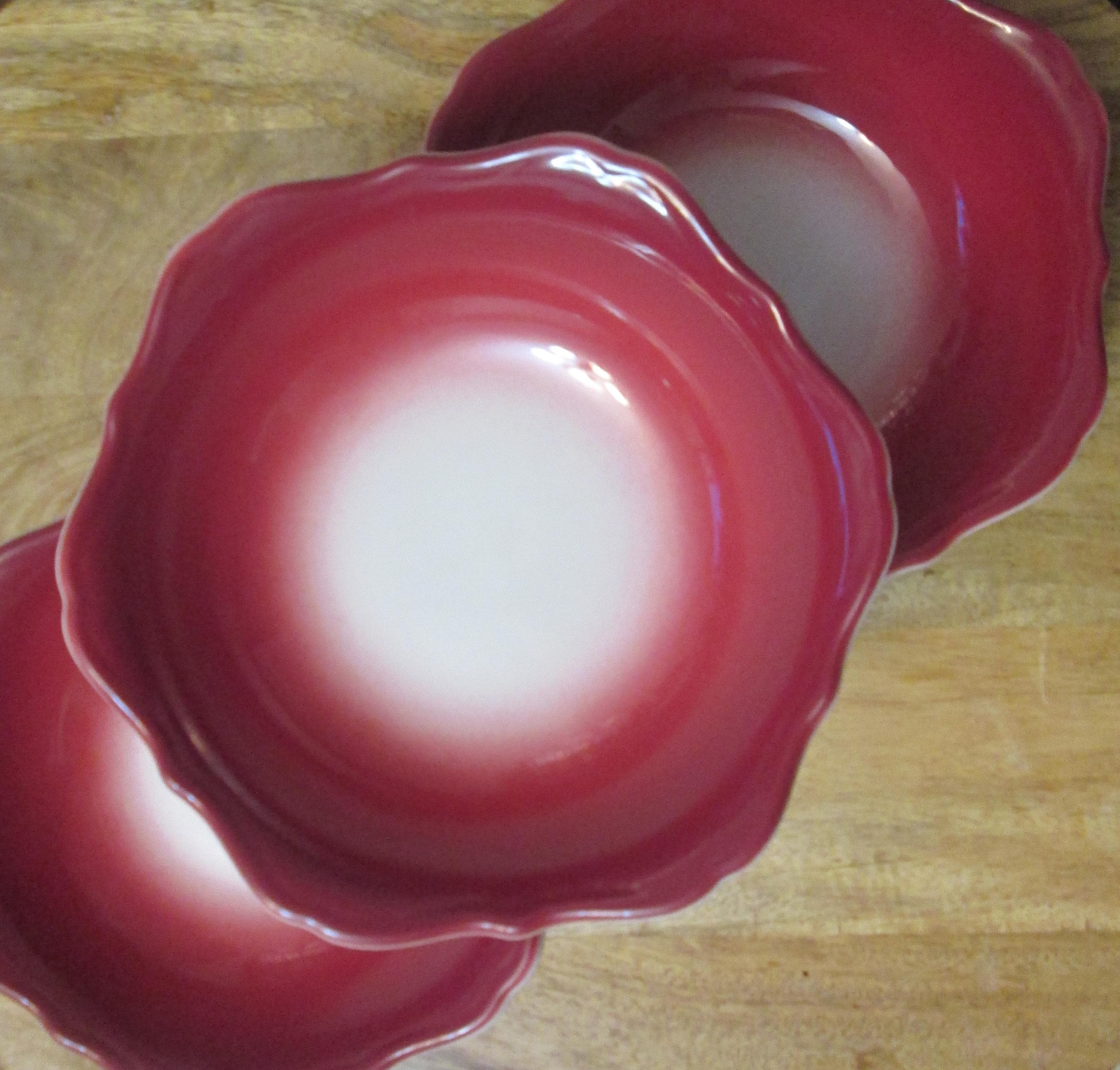 Vintage Syracuse China Restaurant Ware Red Airbrushed Bowl, 1965
