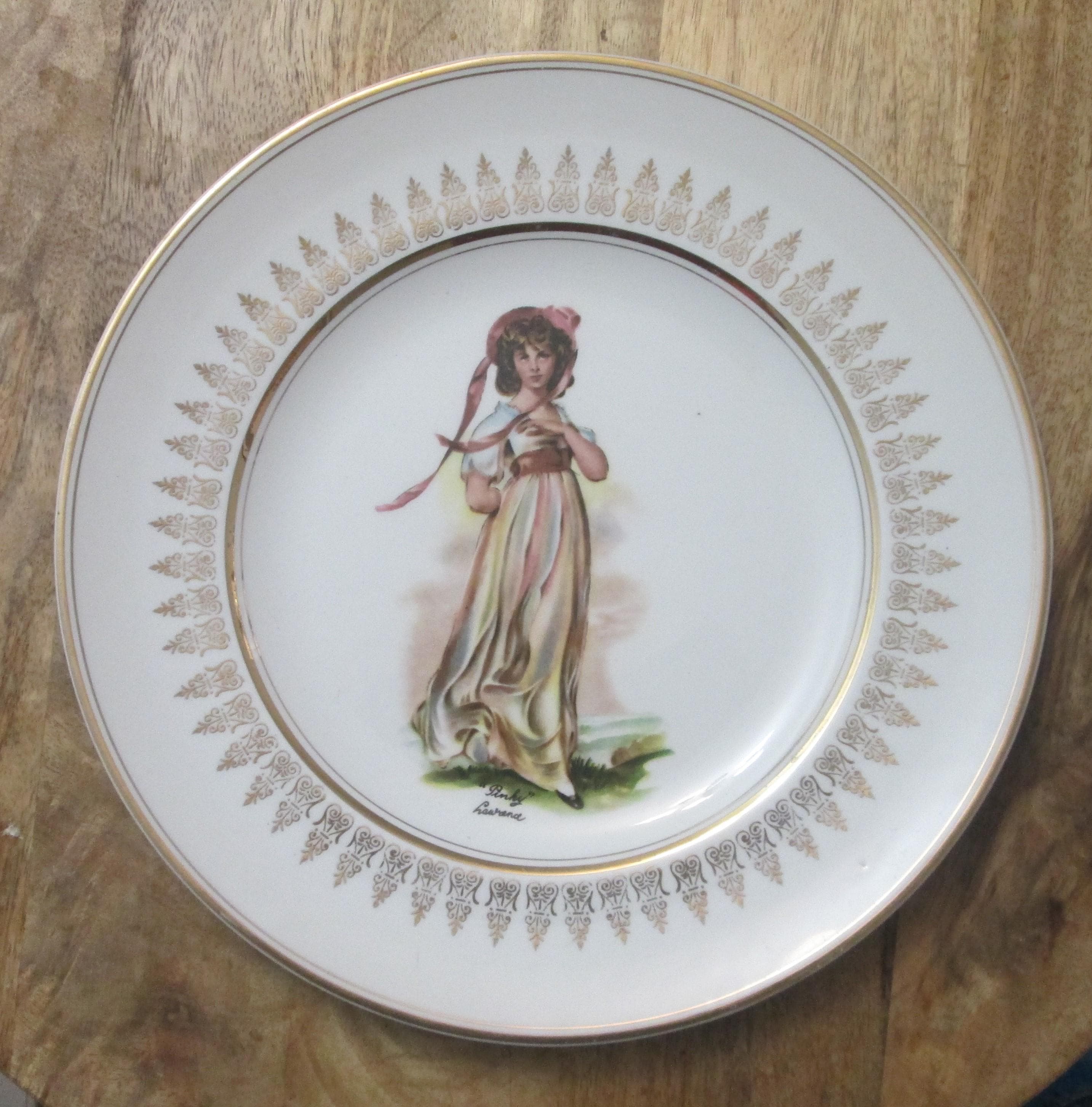 Vintage Pink Lady Plate, Wood & Sons England
