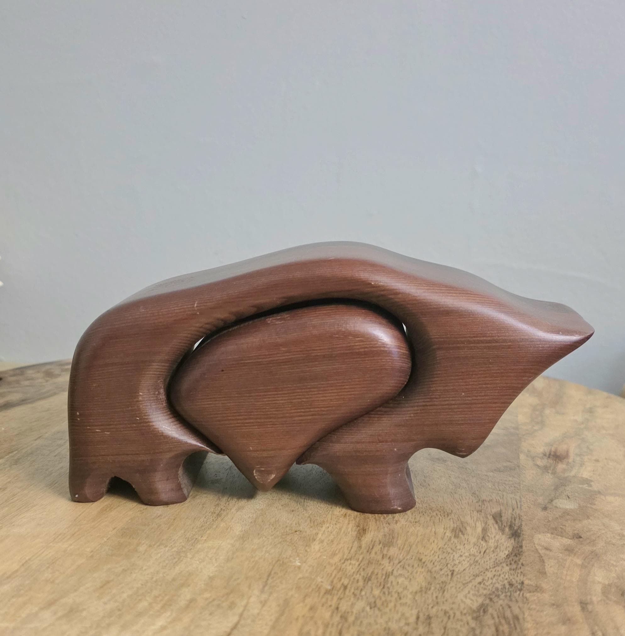 Vintage Fred Buss Redwood Puzzle Trinket Box
