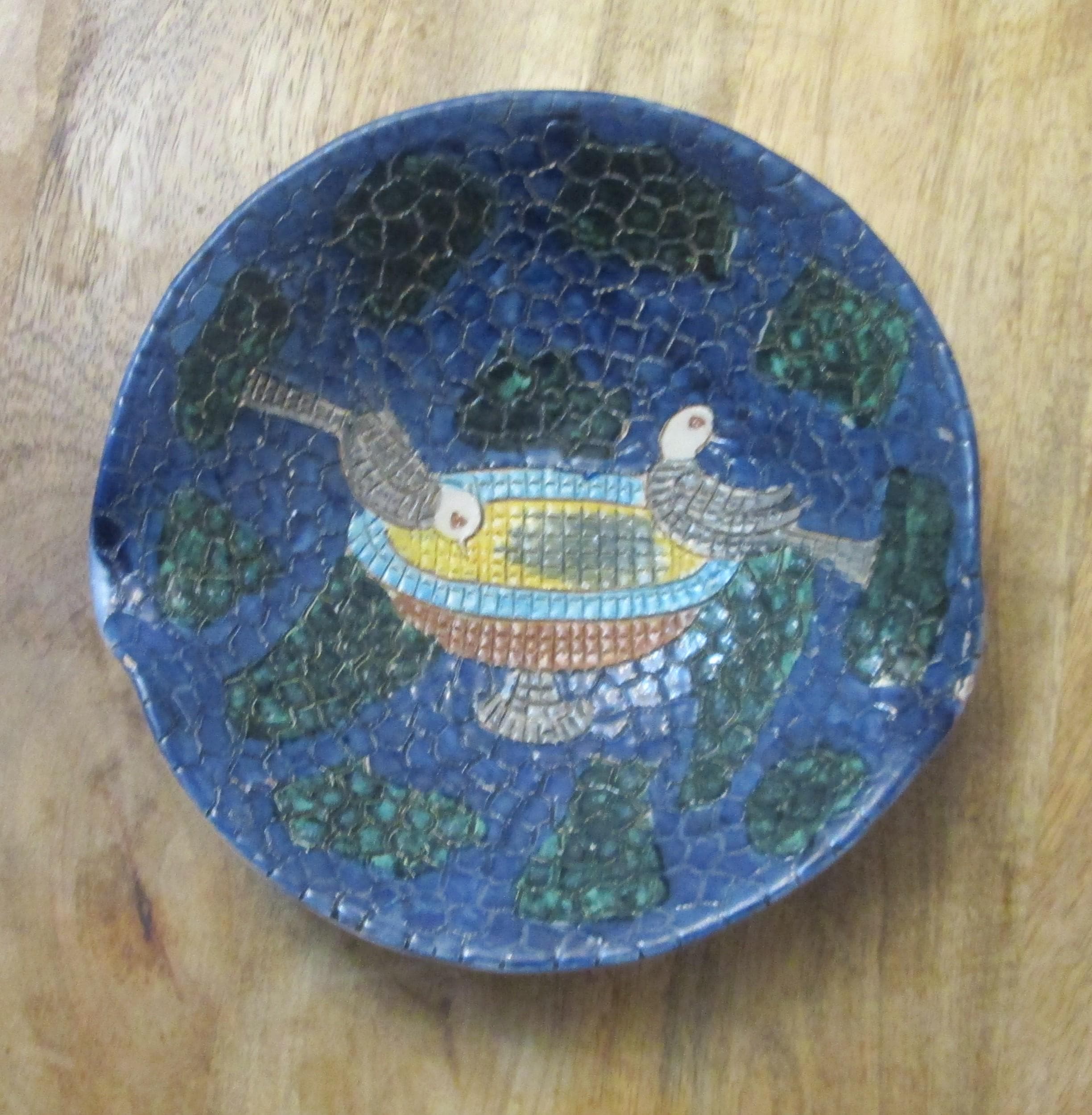 Vintage Mid Century Italian Pottery Bird Design Ashtray