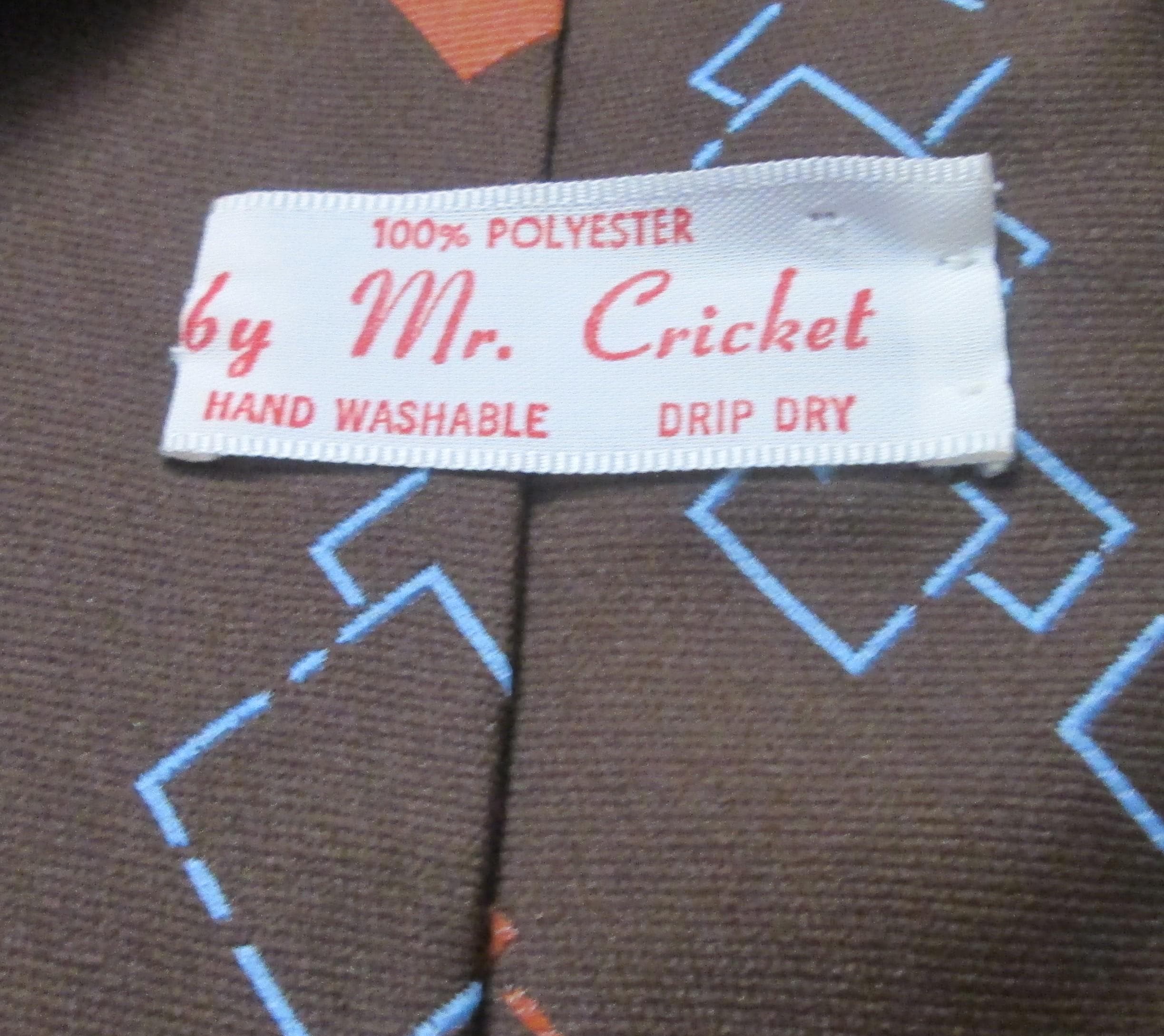 Vintage 1960s Mr. Cricket Brown Diamond Pattern Necktie - Thumbnail 3