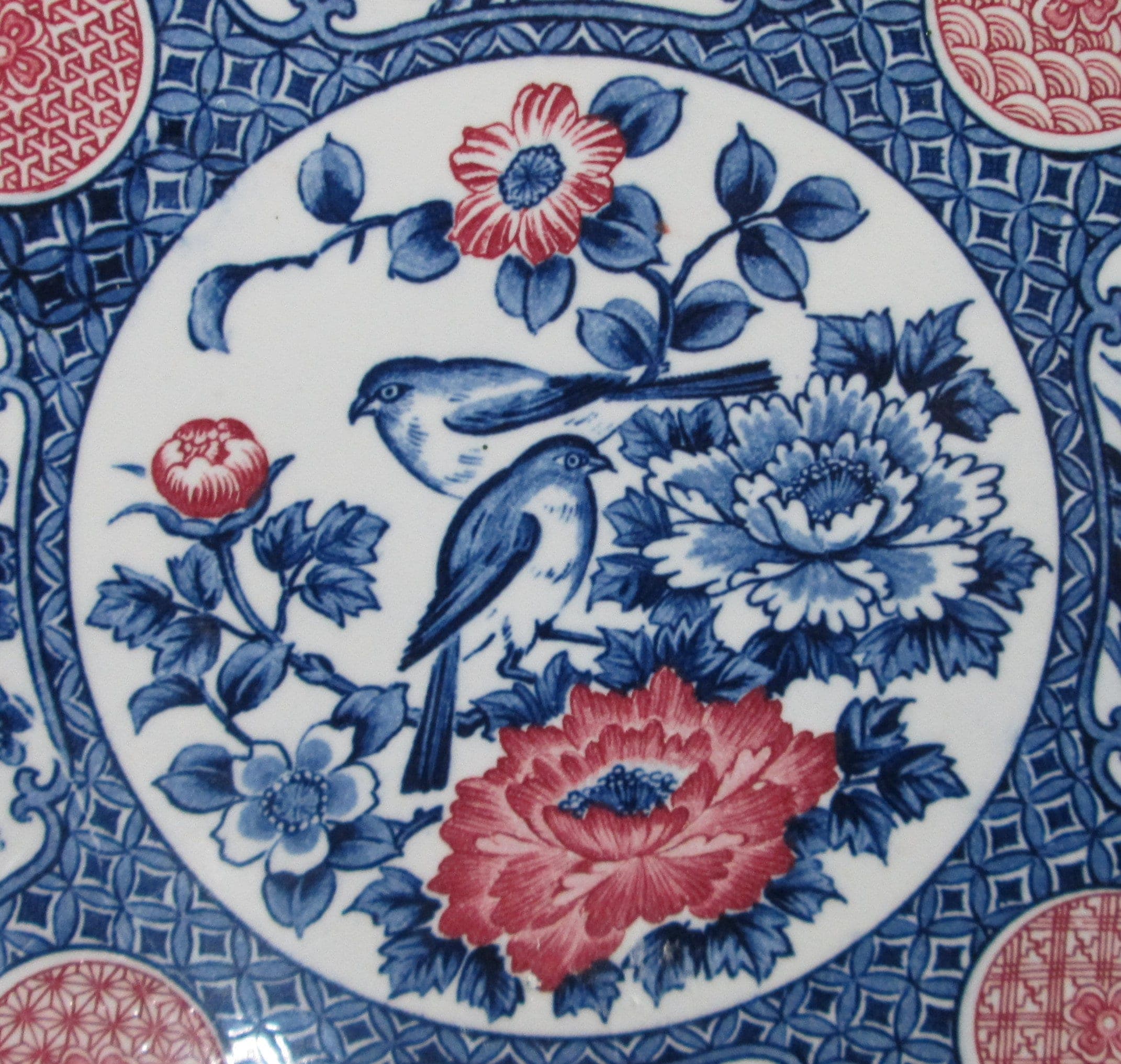 Vintage Oriental Bird Design Charger Plate - Thumbnail 2
