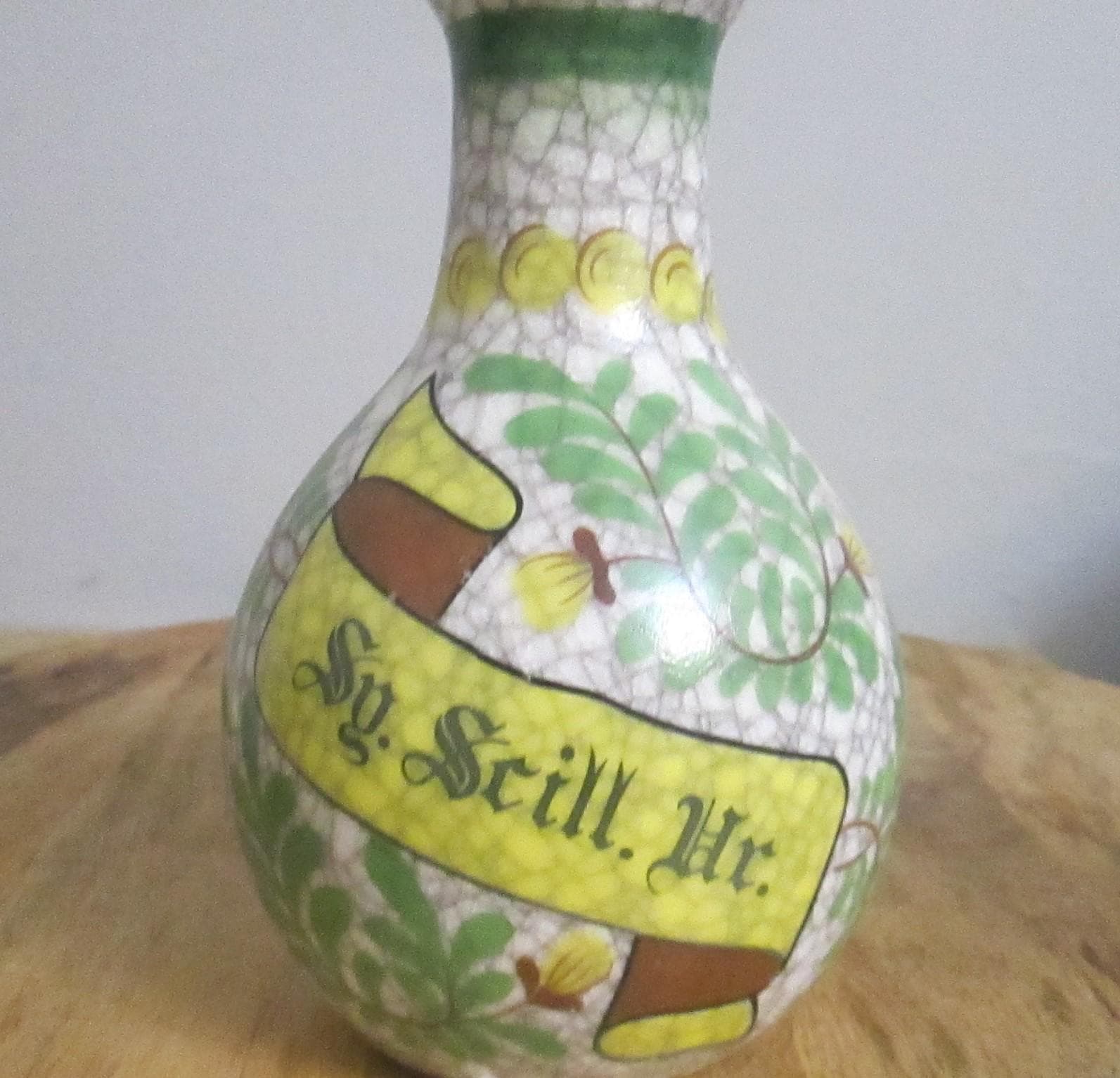 Vintage Japanese Pottery Crackle Glaze Corked Bottle - Thumbnail 2
