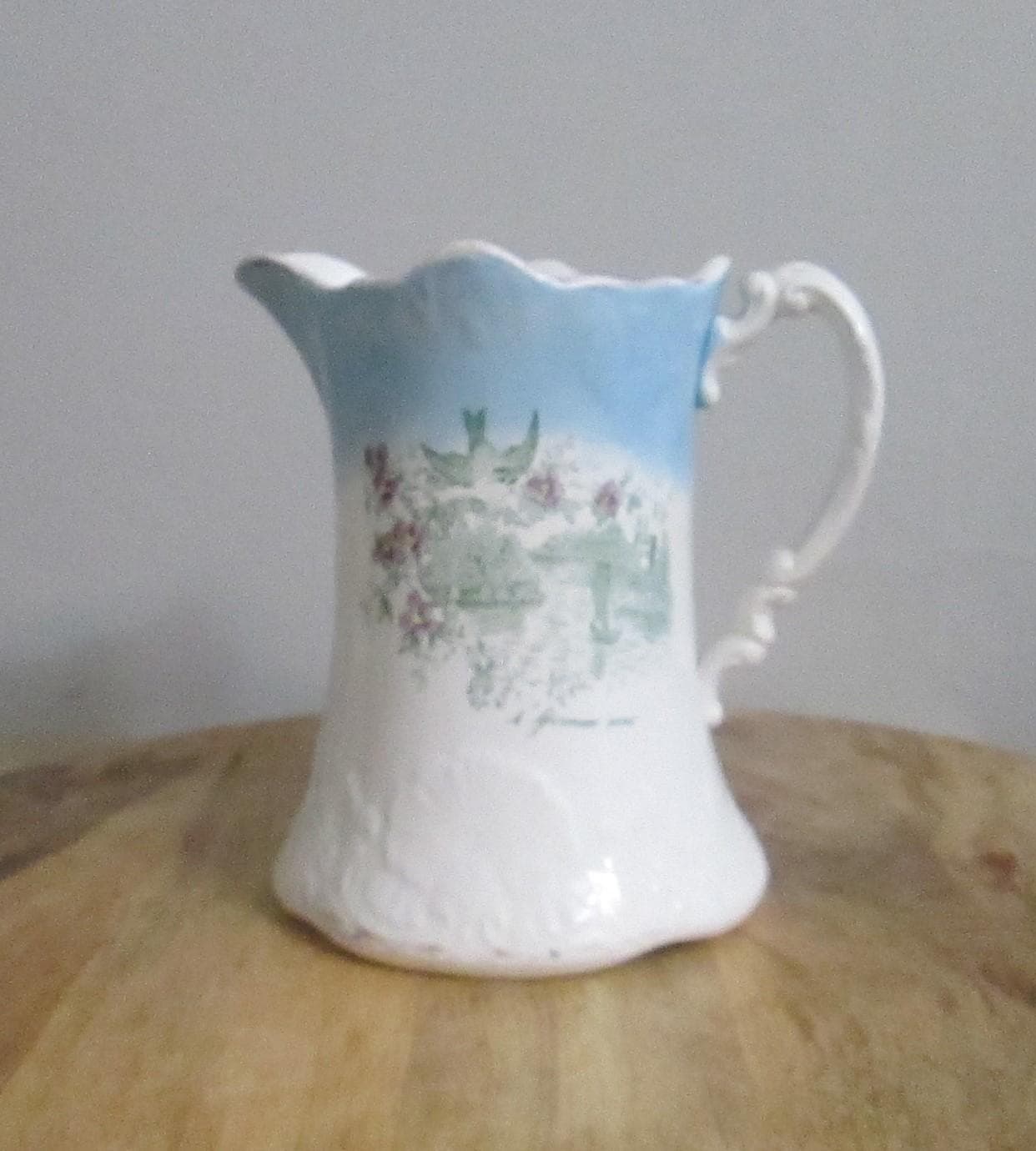 Vintage Burford Brothers Pitcher with German Scene