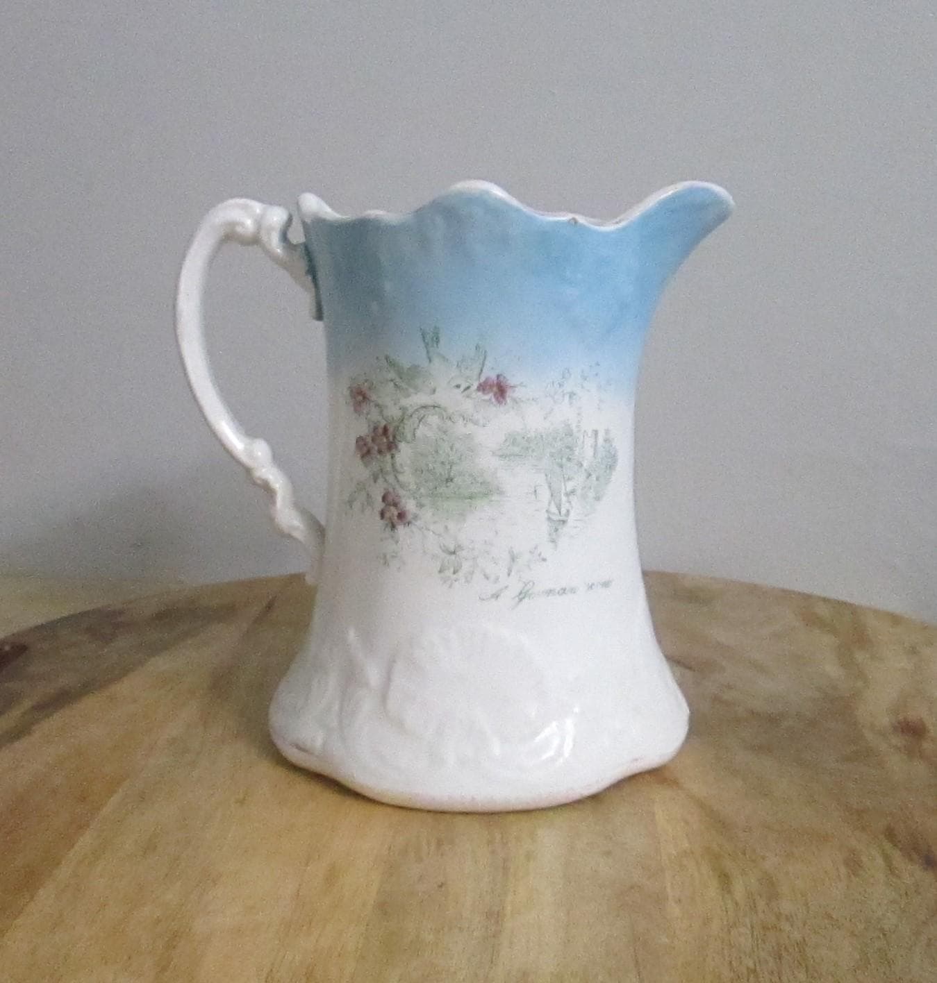 Vintage Burford Brothers Pitcher with German Scene - Thumbnail 2