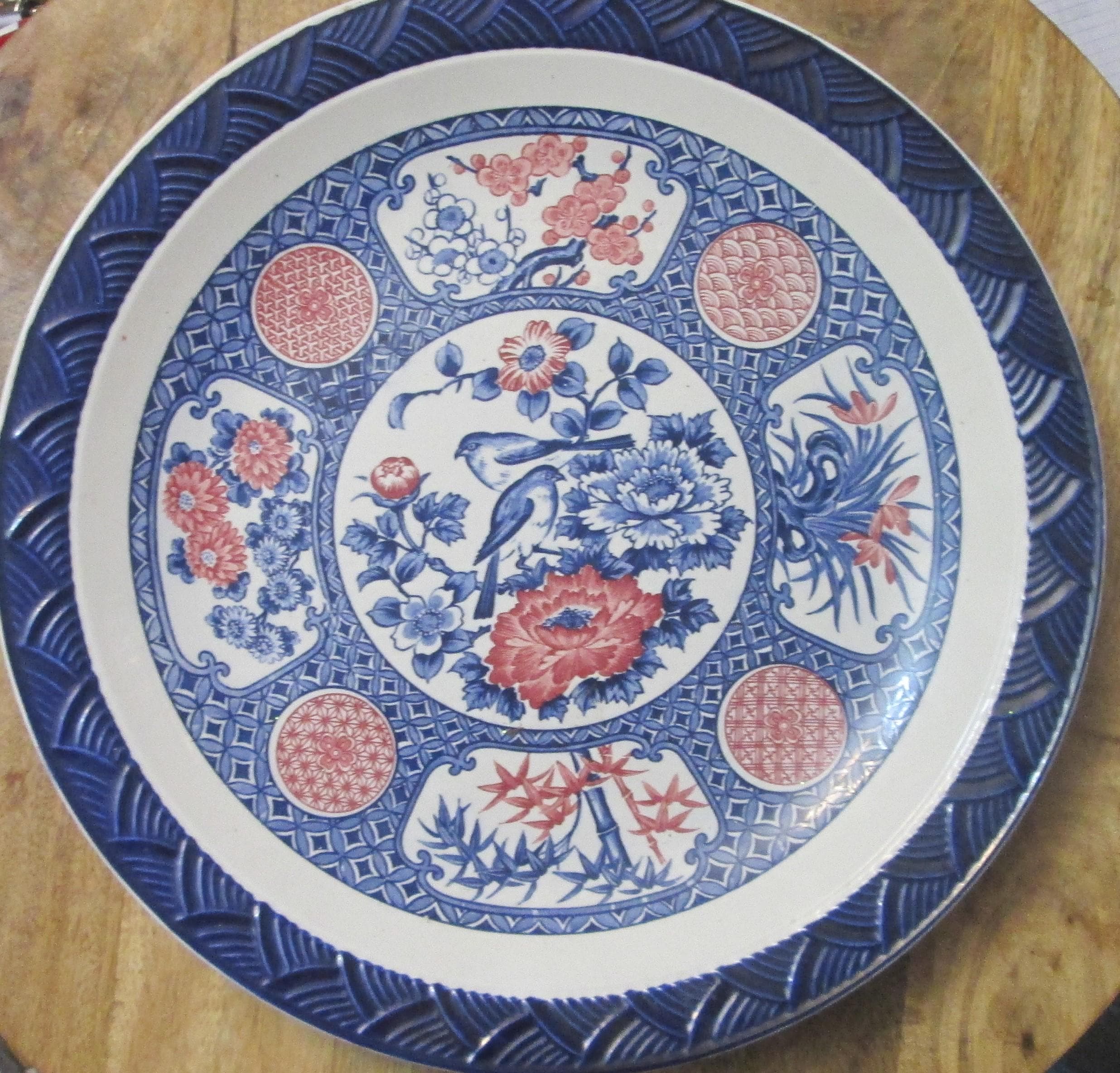 Vintage Oriental Bird Design Charger Plate
