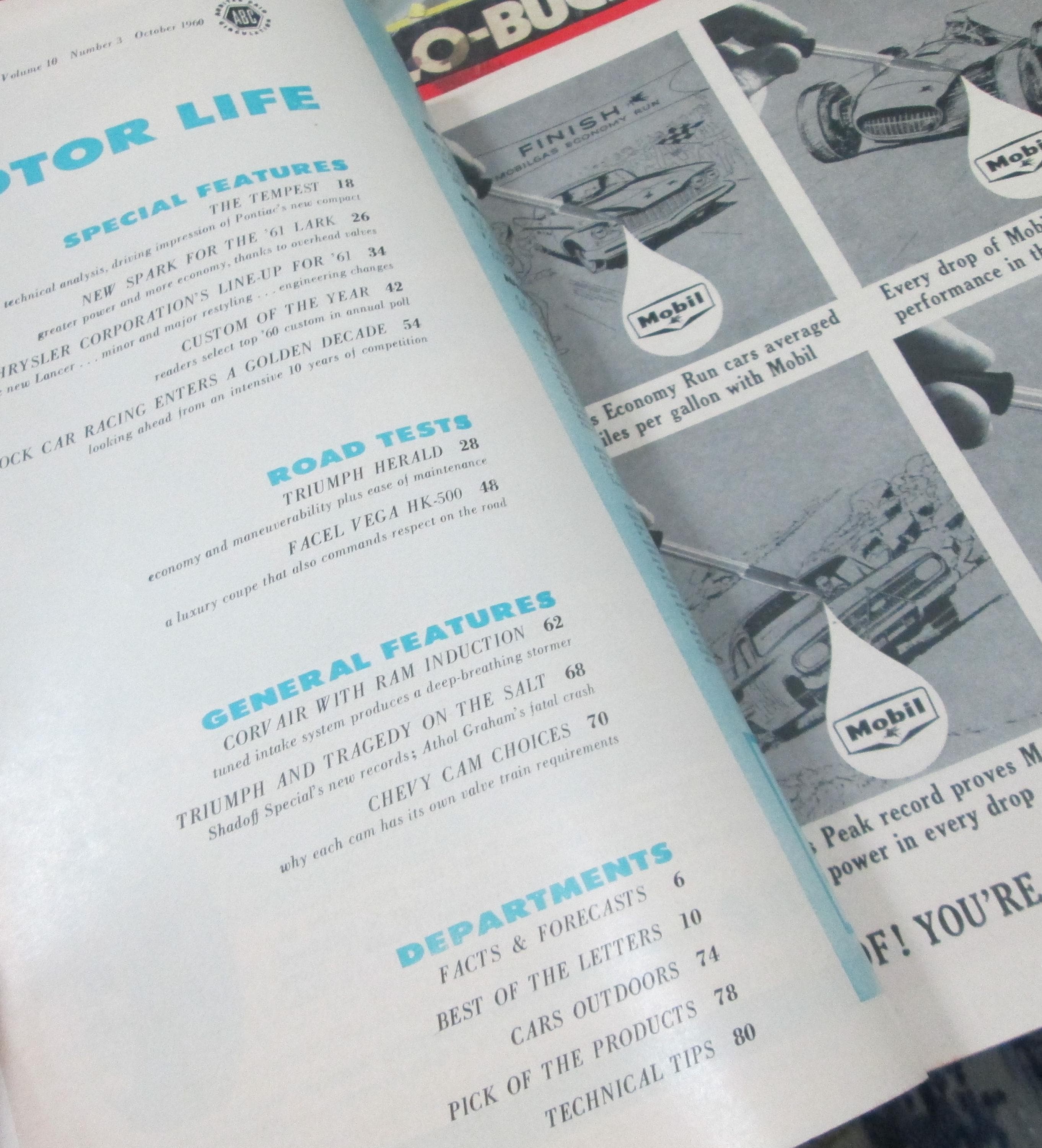 Vintage Motor Life Magazine, October 1960, 1961 Tempest - Thumbnail 2