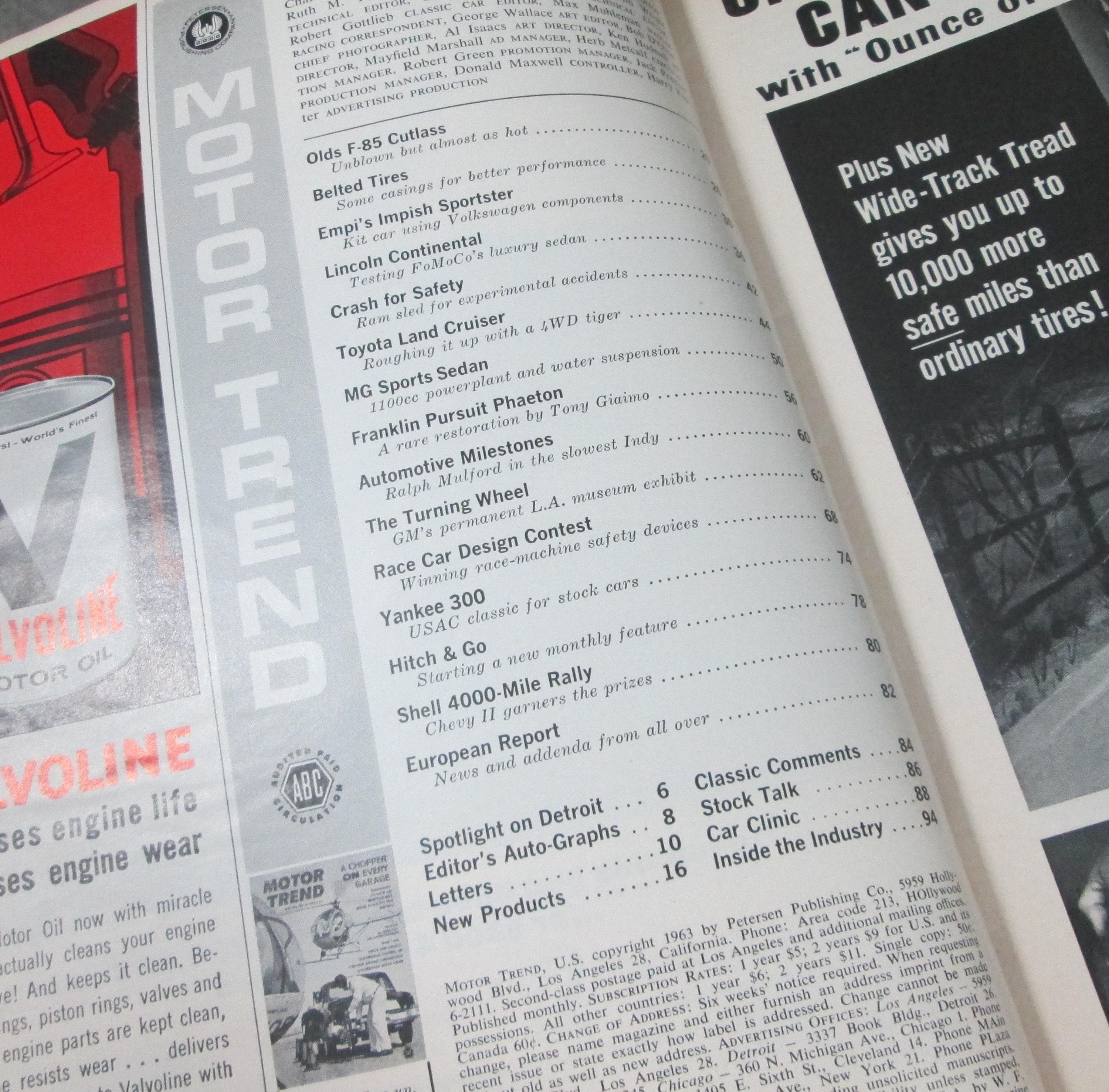 Vintage Motor Trend Magazine, July 1963, Lincoln Continental, Toyota Land Cruiser - Thumbnail 2