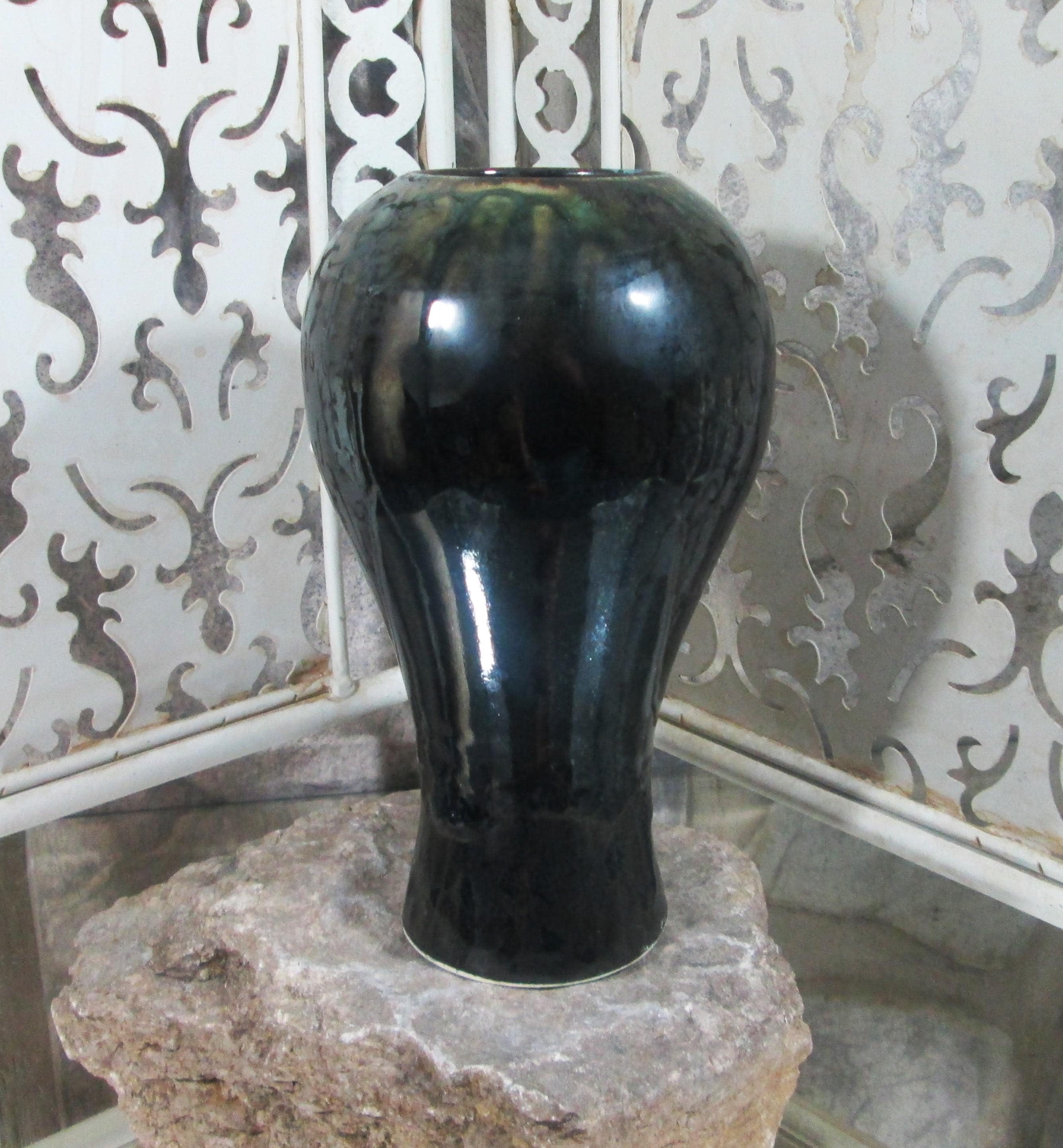 Vintage Drip Glaze Pottery Vase, AFPB?