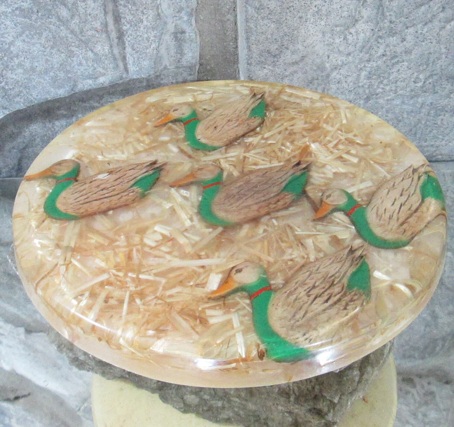 Vintage Lucite Mallard Duck Trivet - Thumbnail 2