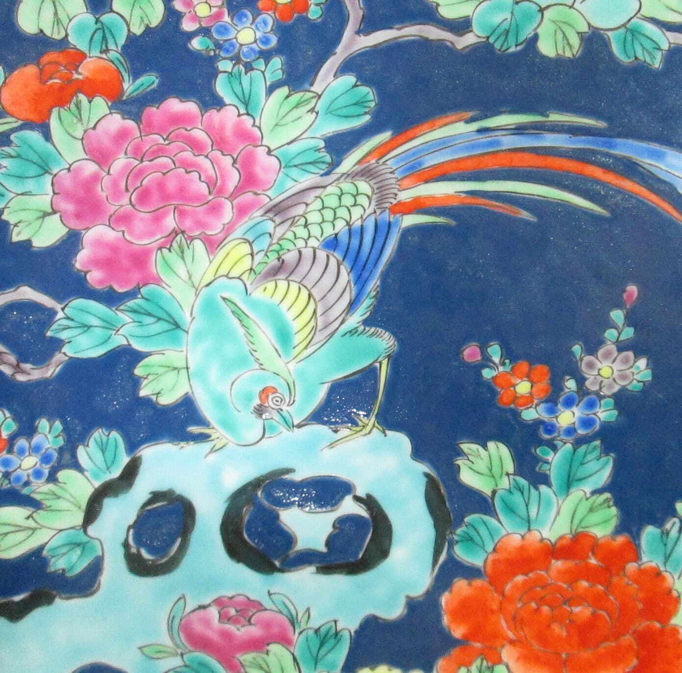 Vintage Chinese Export Meiji Taisho Yamatoku Enamel Plate - Thumbnail 2