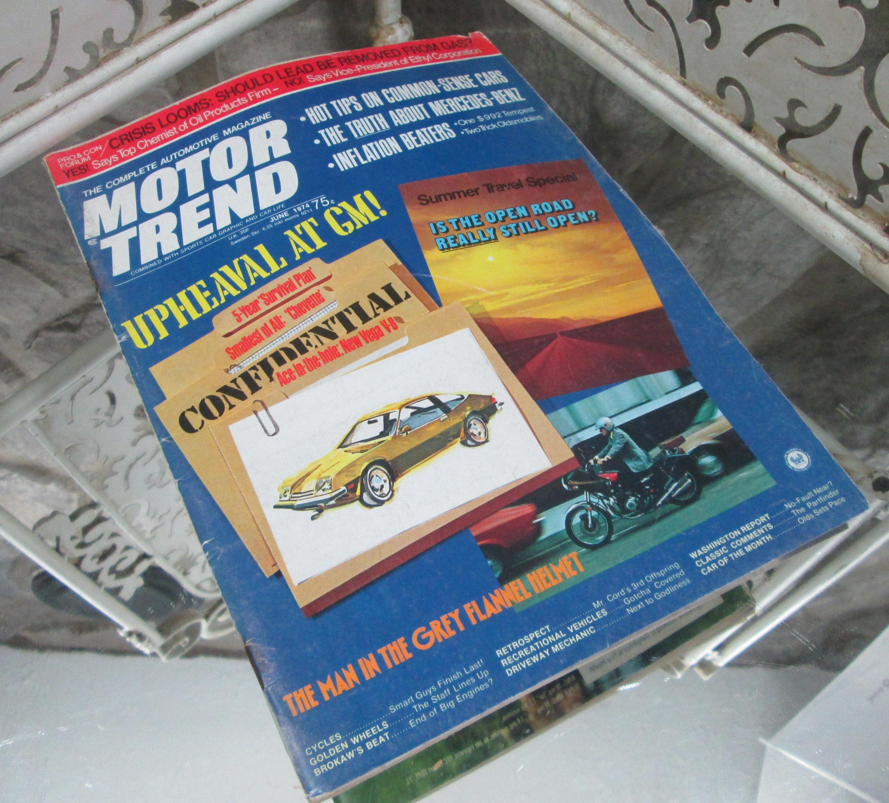 Vintage Motor Trend Magazine JUne, 1974, Summer Travel Special