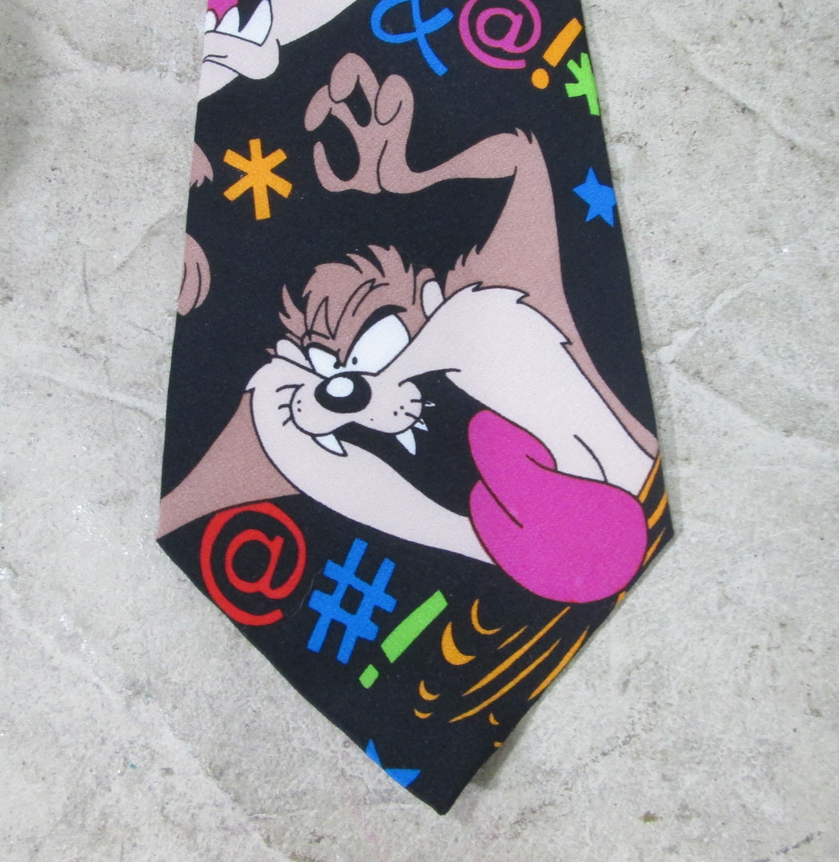Vintage 1992 Looney Tunes Tasmanian Devil Silk Necktie - Thumbnail 2