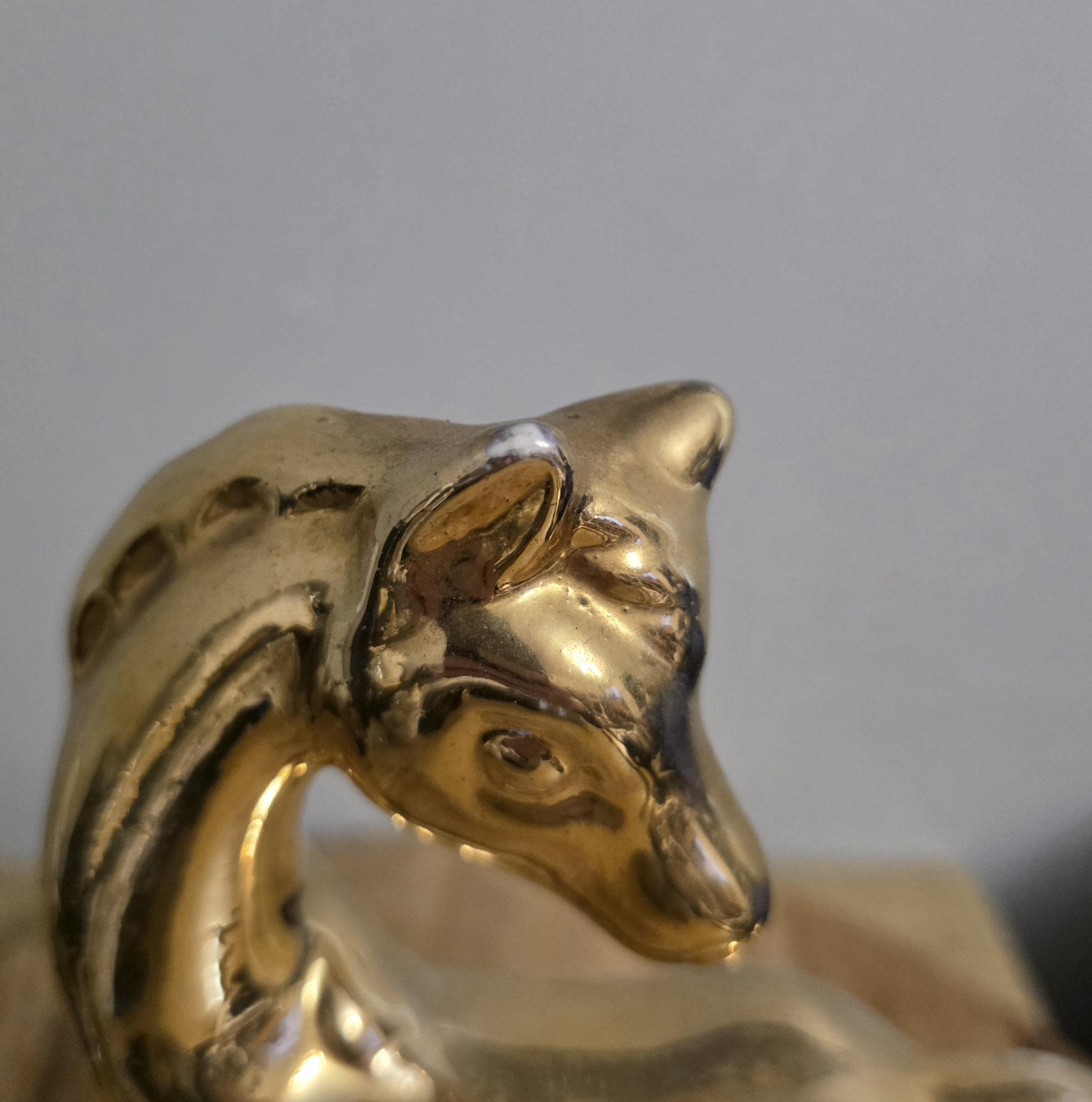Vintage Mid Century Mod Gold Horse Figurine - Thumbnail 4