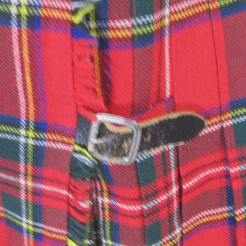 Vintage Red Plaid Wool Blend Wrap Skirt - Thumbnail 3