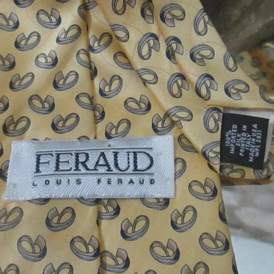 Vintage Louis Feraud Yellow Silk Tie - Thumbnail 2