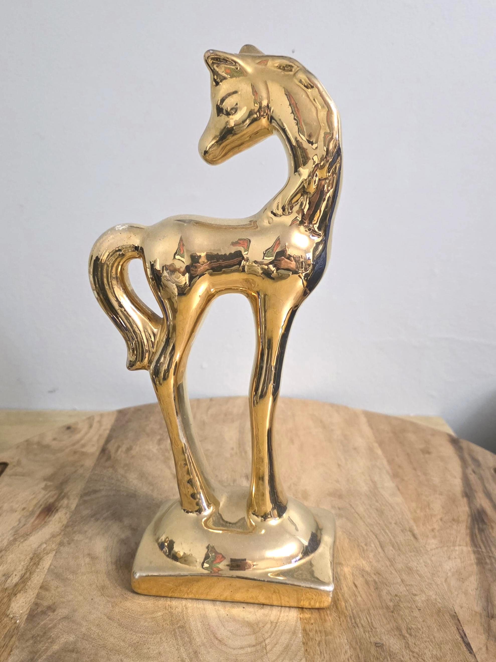 Vintage Mid Century Mod Gold Horse Figurine - Thumbnail 2