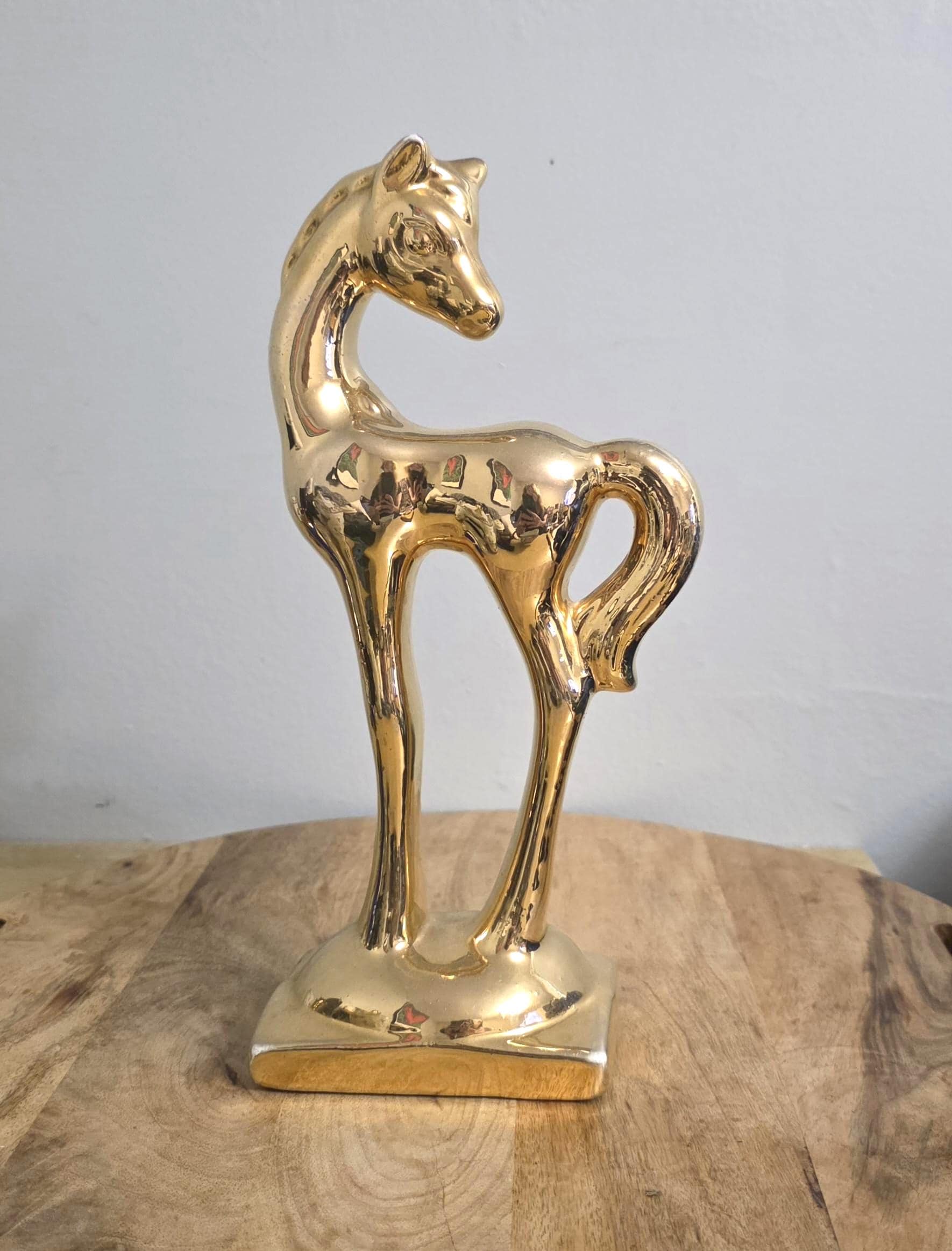 Vintage Mid Century Mod Gold Horse Figurine