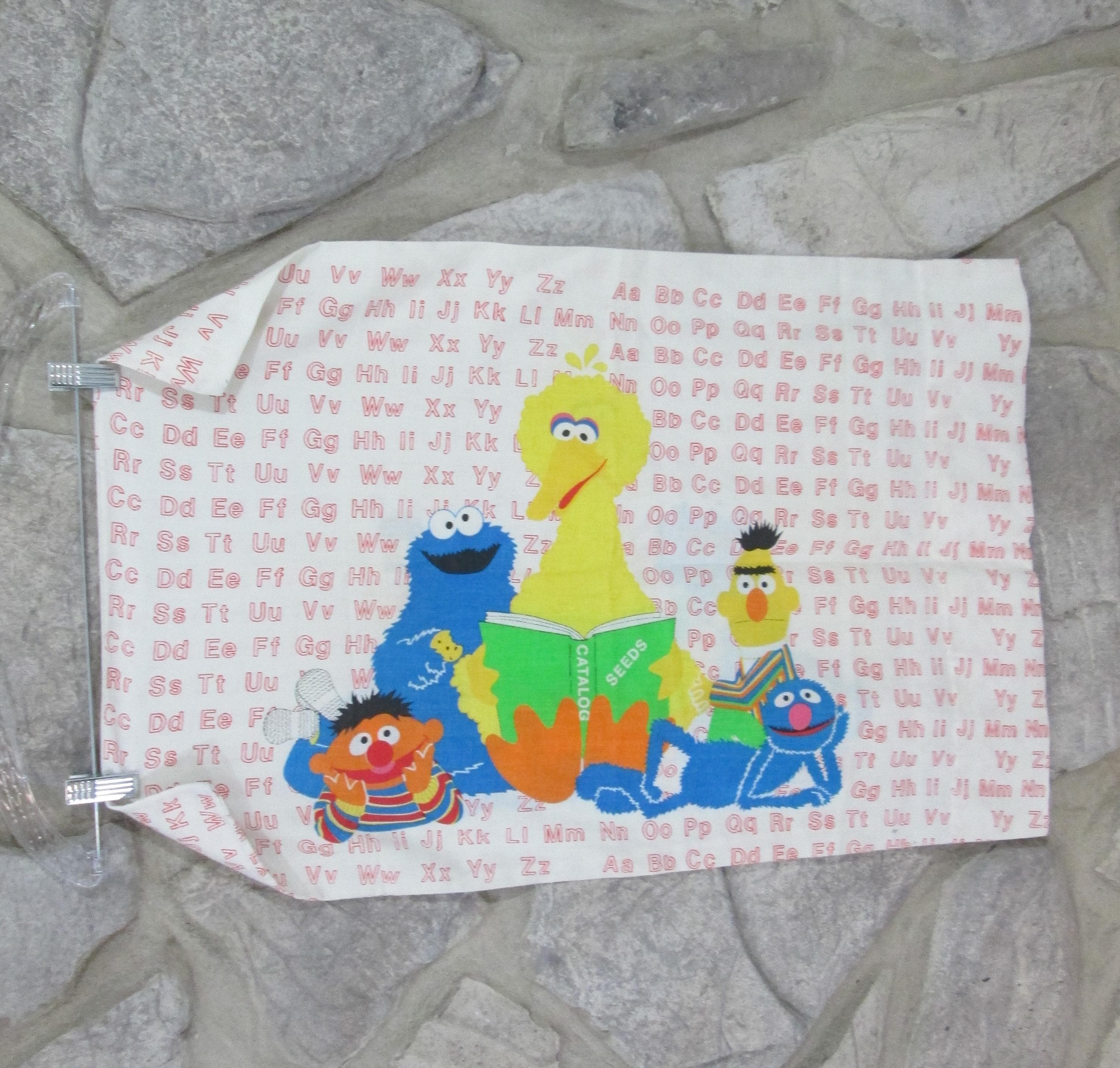 Vintage Sesame Street Alphabet Pair of Pillowcases