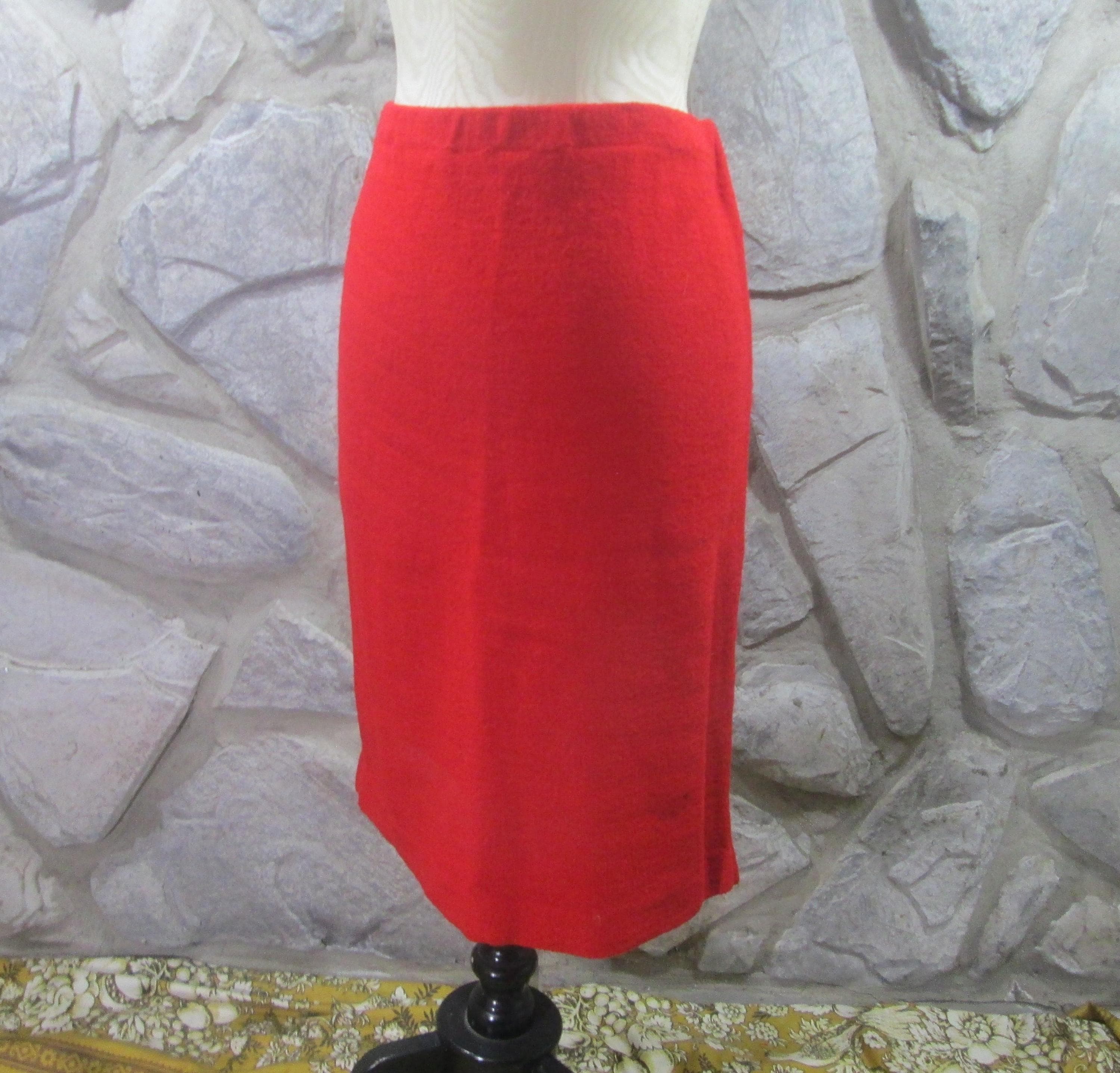 Vintage Steve Fabrikant Red Knit Skirt