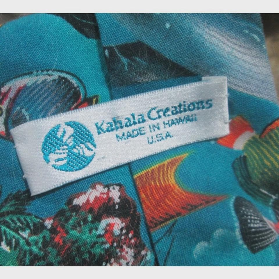 Vintage Kahala Creations Hawaiian Fish Print Tie - Thumbnail 3