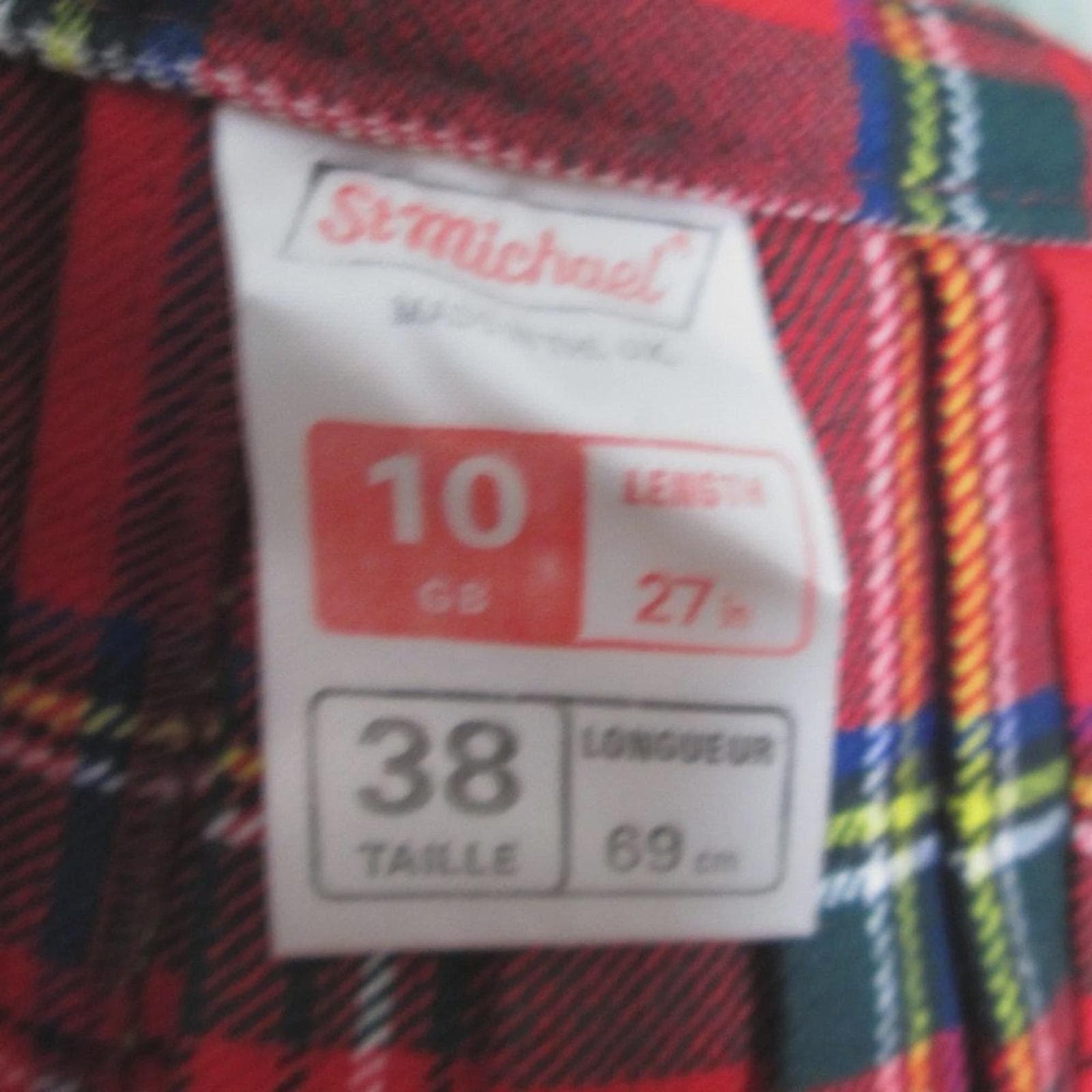 Vintage Red Plaid Wool Blend Wrap Skirt - Thumbnail 5