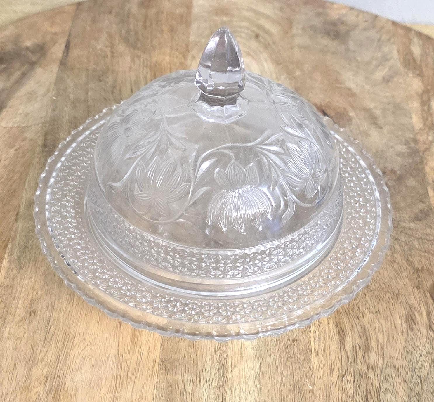 Vintage Cut Glass Butter Serving Dish for Entertaining - Thumbnail 2