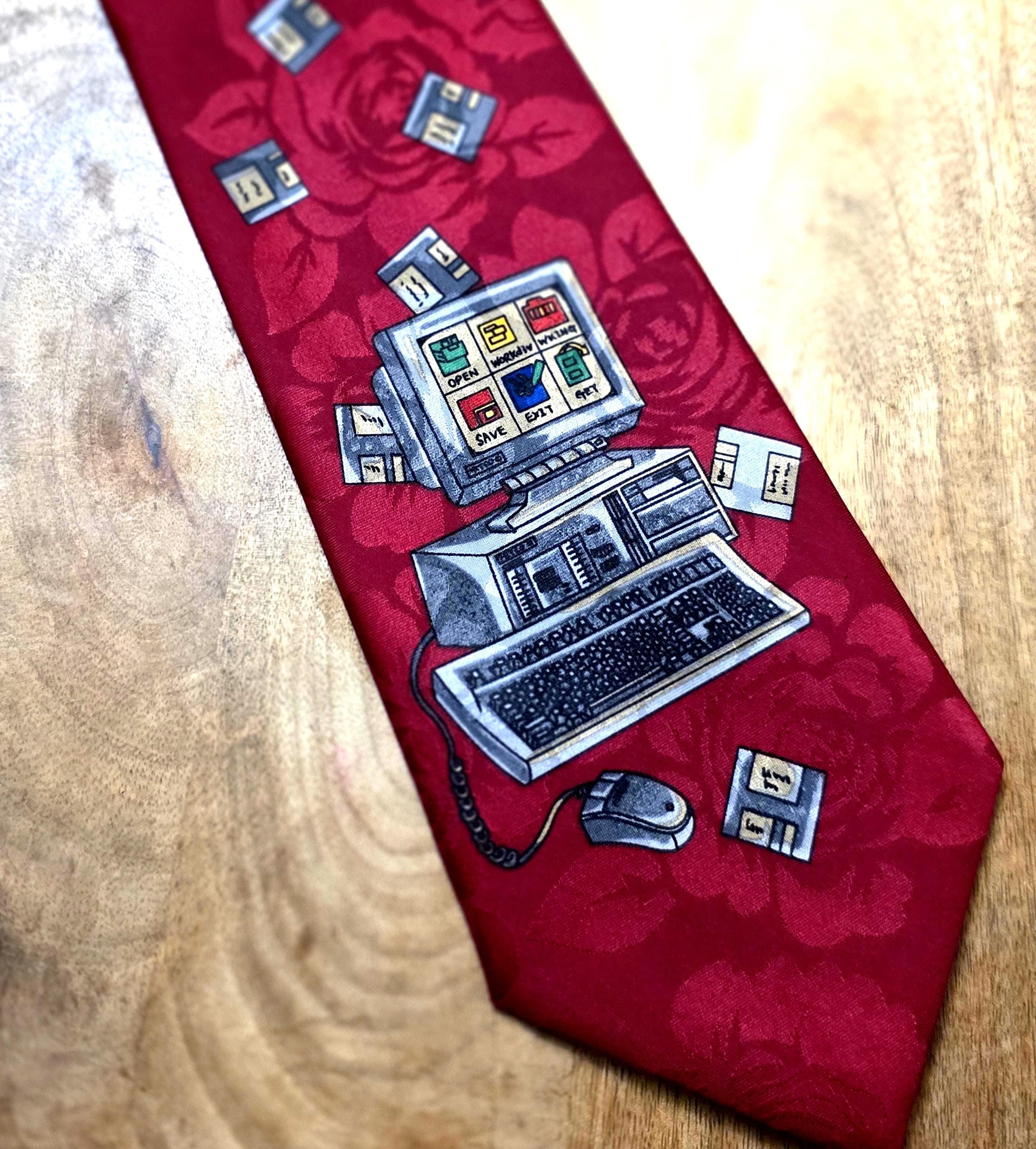 Vintage 90's Computer Themed Tie
